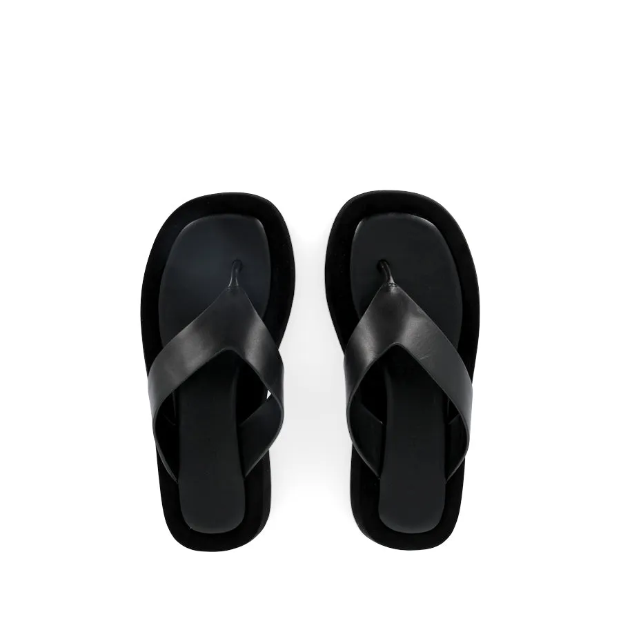 Comfortable beach sandals Heel Ease IVES - BLACK COMO