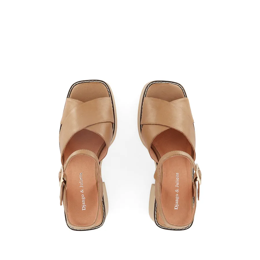 Cushioned Support Versatile Design JEMI - TAN LEATHER
