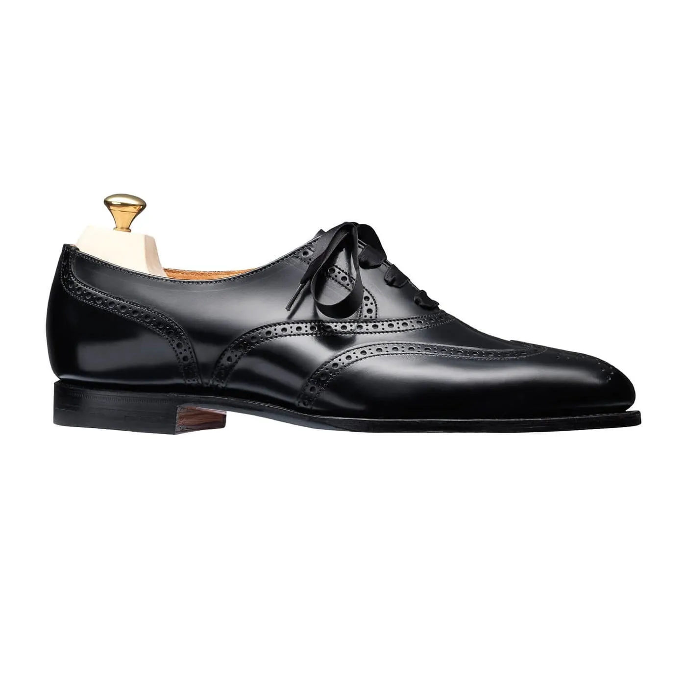 Shiny Oxfords Comfortable Feel Jenny Black Boned Calf
