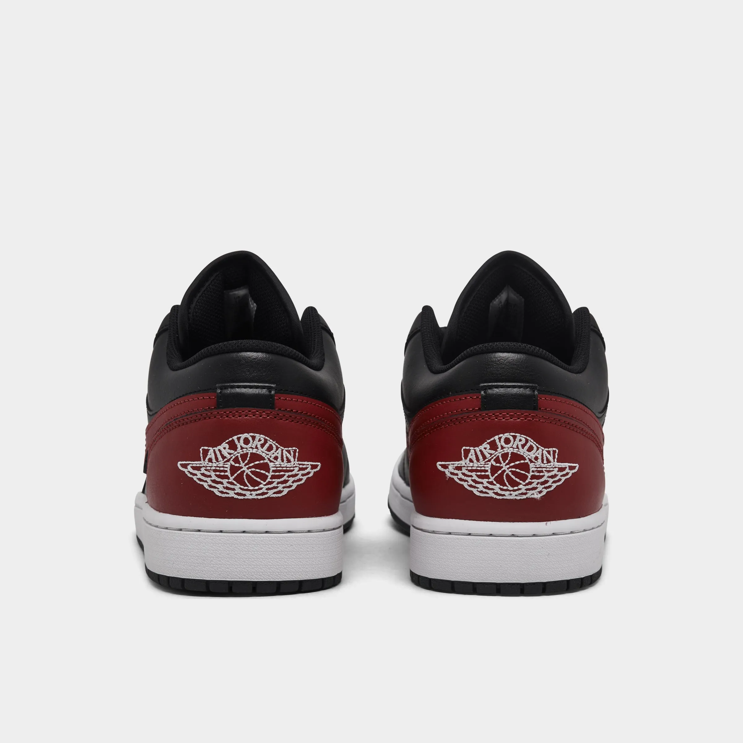 Jordan 1 Low Black / Varsity Red - Summit White Gum Rubber Outsole