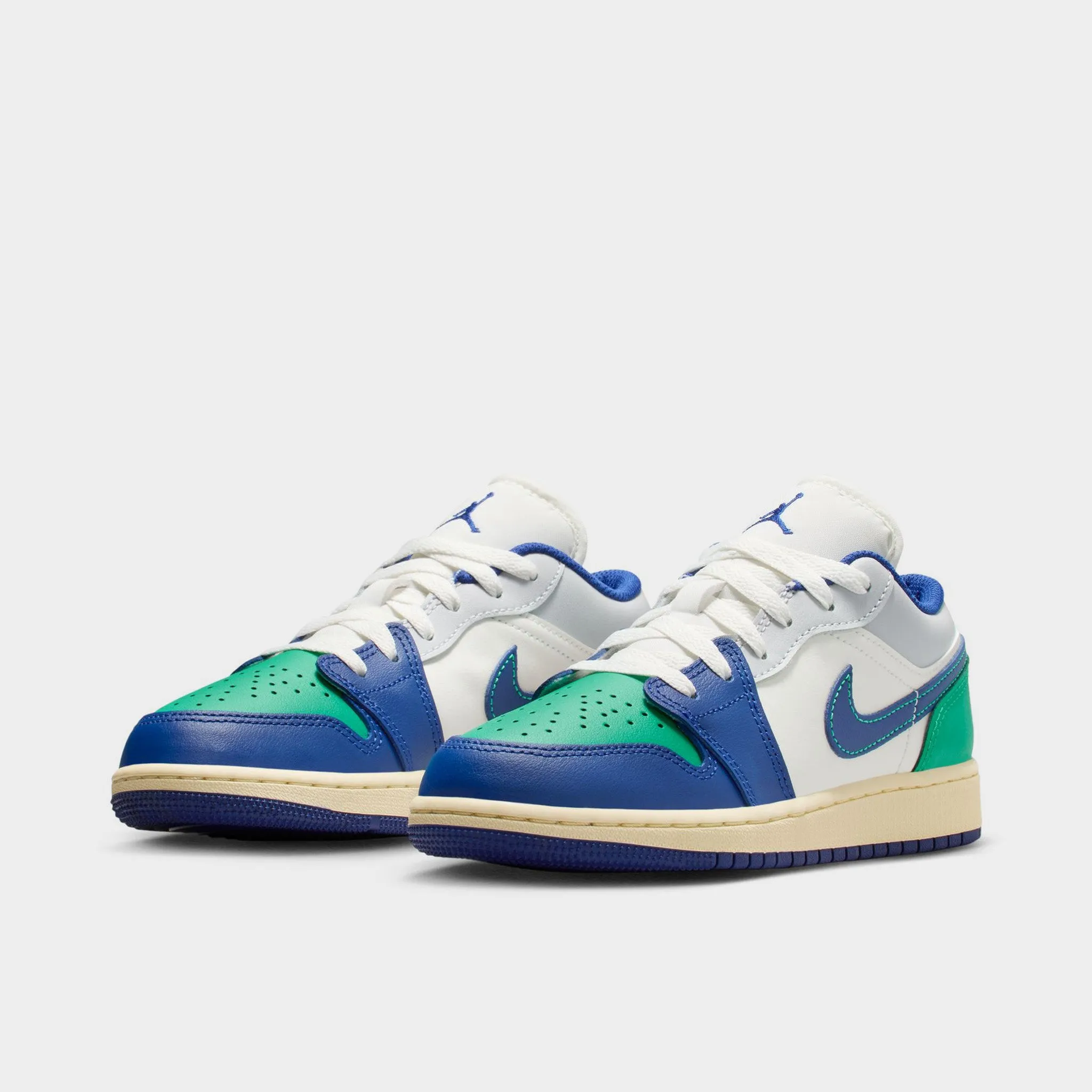 Tough Build Jordan 1 Low GS Sail / Deep Royal Blue - Stadium Green