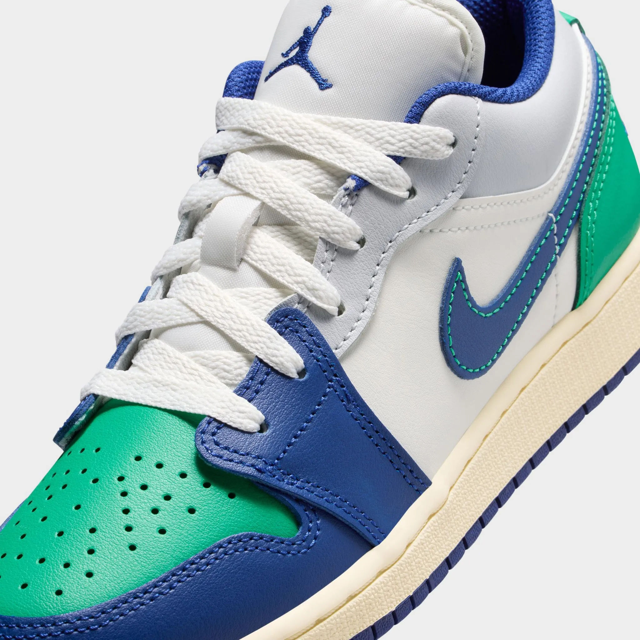 Jordan 1 Low GS Sail / Deep Royal Blue - Stadium Green Premium Quality Outdoor Flex