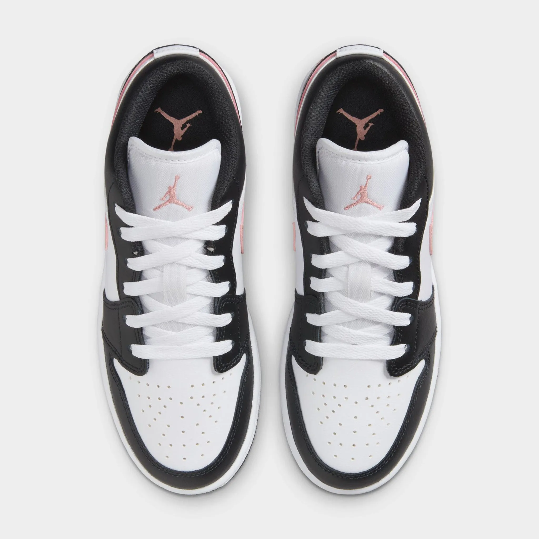 Jordan 1 Low GS White / Rust Pink - Black Thermoplastic Heel Clips Sharp Pivot