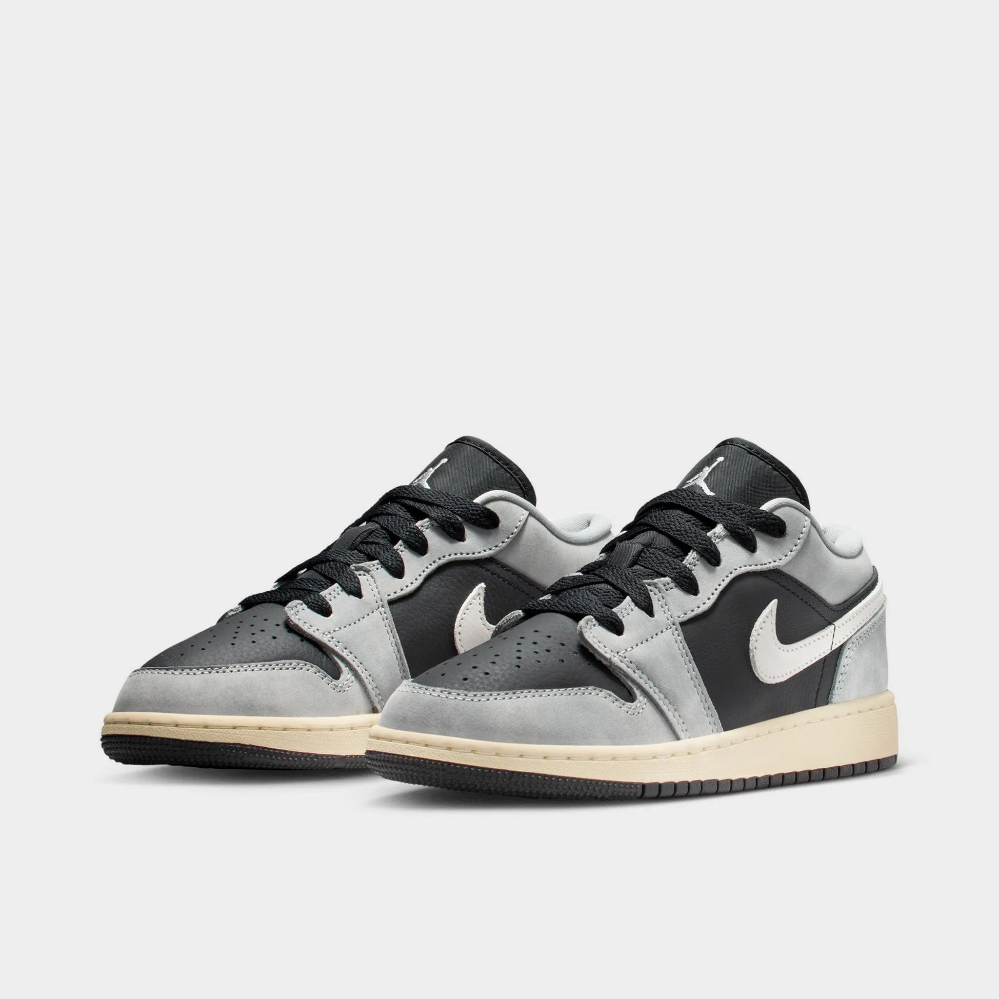 Flexible Performance Jordan 1 Low SE GS Light Smoke Grey / Black - Sail
