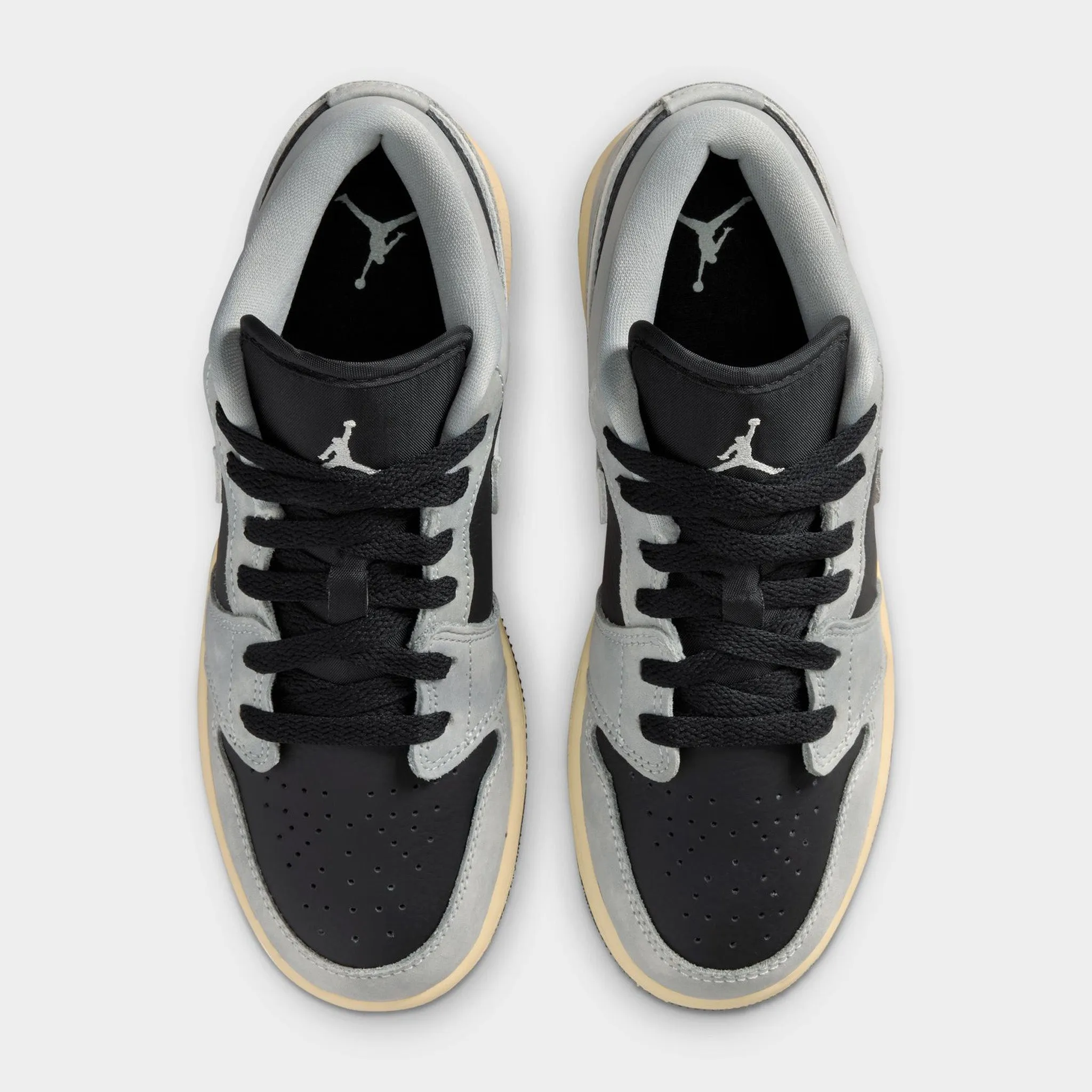 Minimal Stitch Cross City Jordan 1 Low SE GS Light Smoke Grey / Black - Sail