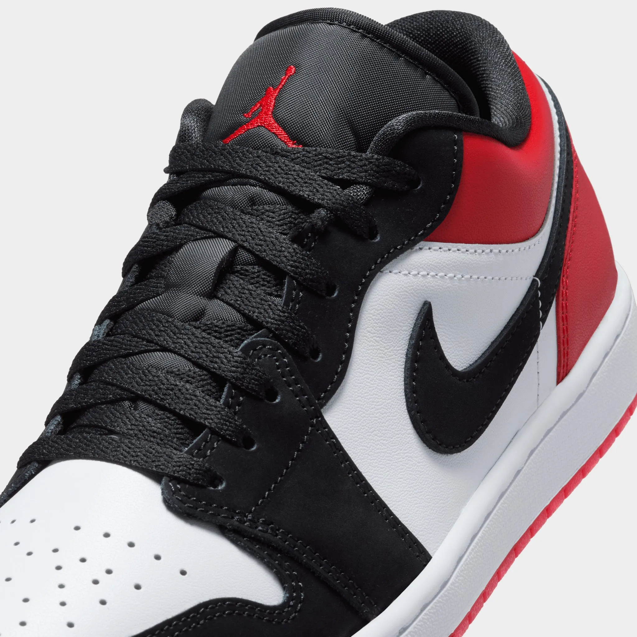 Elevated shock absorption Jordan 1 Low White / Black - Varsity Red
