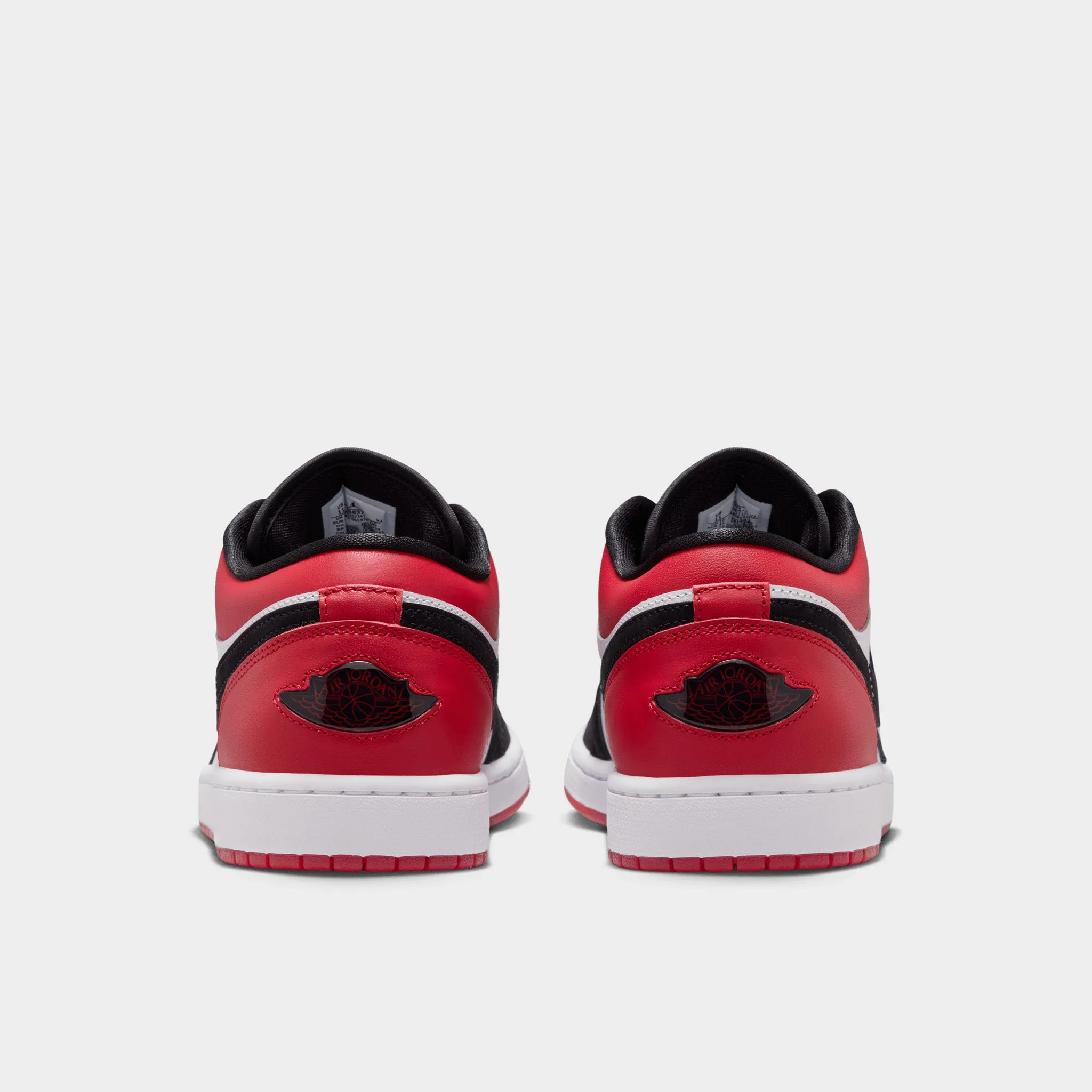Jordan 1 Low White / Black - Varsity Red Sharp Cuts Thermoplastic Heel Clips