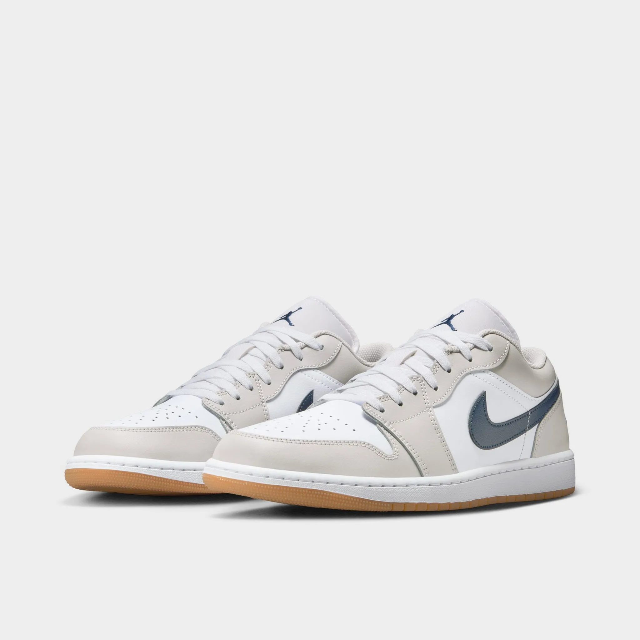 Zipper Design Jordan 1 Low White / Midnight Navy - Neutral Grey