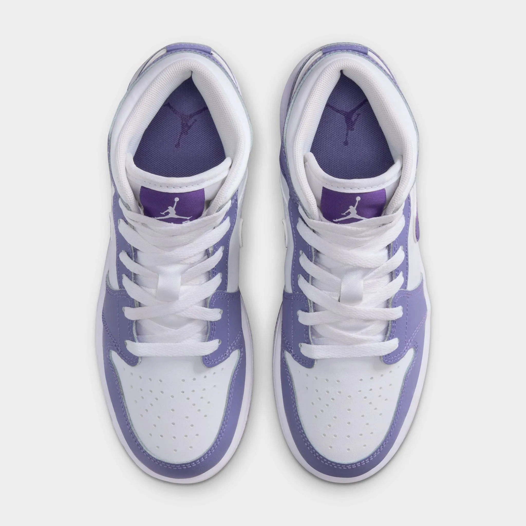 Jordan 1 Mid GS Dusty Amethyst / Court Purple - White Clean Fit Casual Favorite