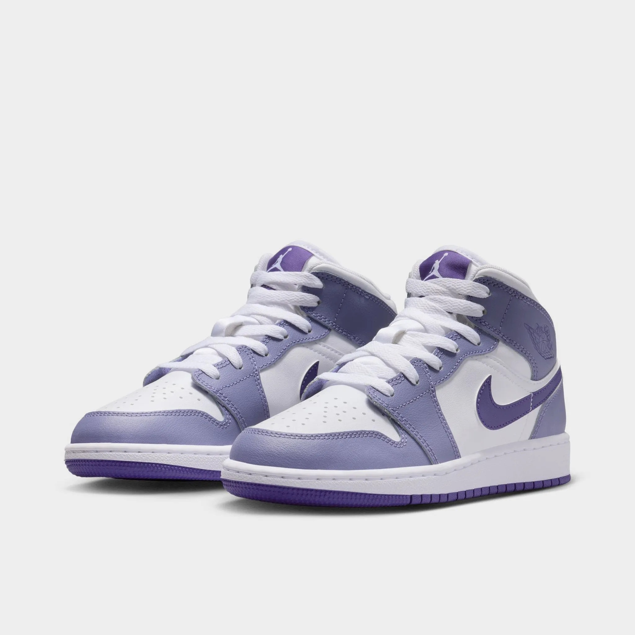 Ethical Manufacturing Flex Forged Sole Design Jordan 1 Mid GS Dusty Amethyst / Court Purple - White