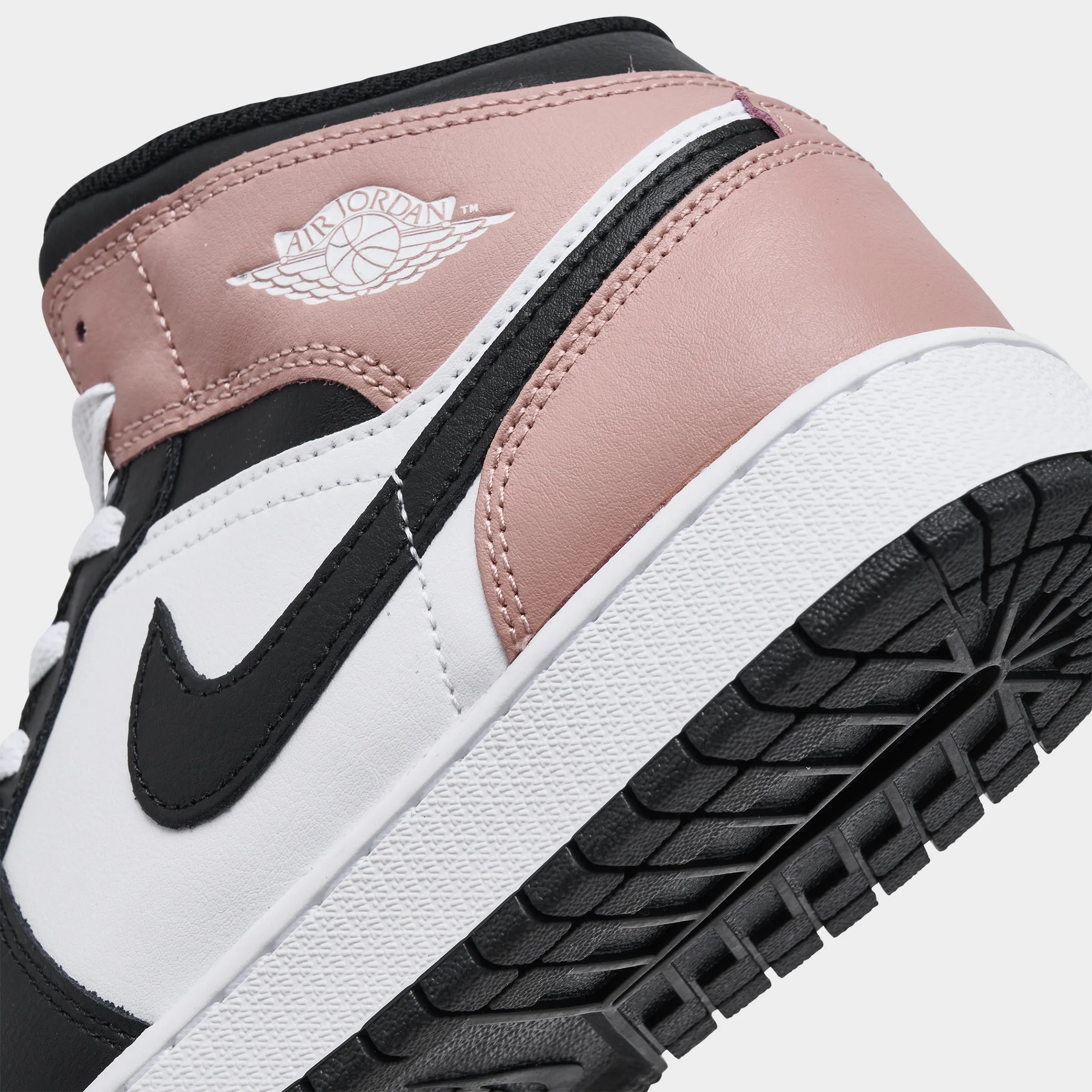 High Impact Support Jordan 1 Mid GS White / Black - Rust Pink