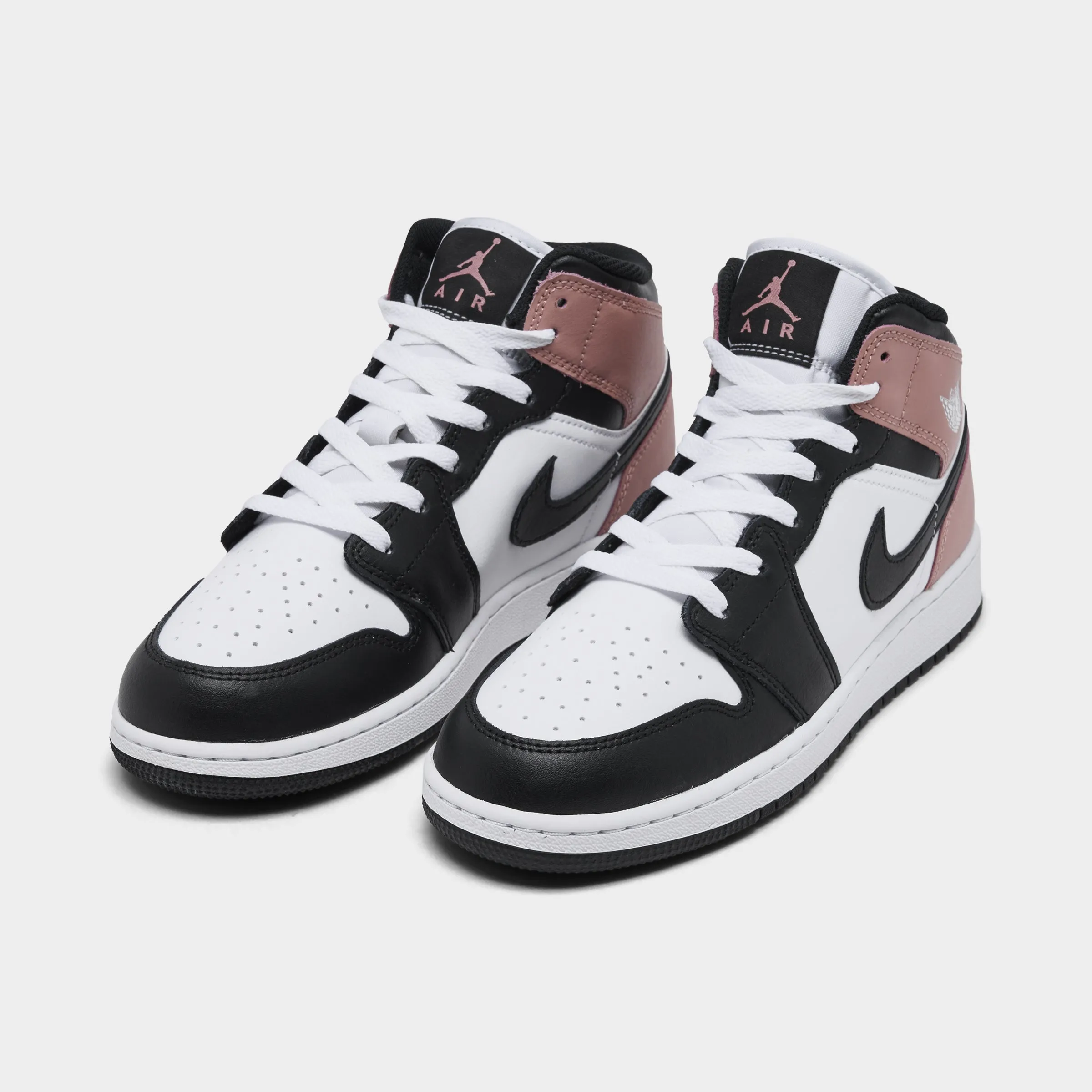 Relaxed Step Jordan 1 Mid GS White / Black - Rust Pink