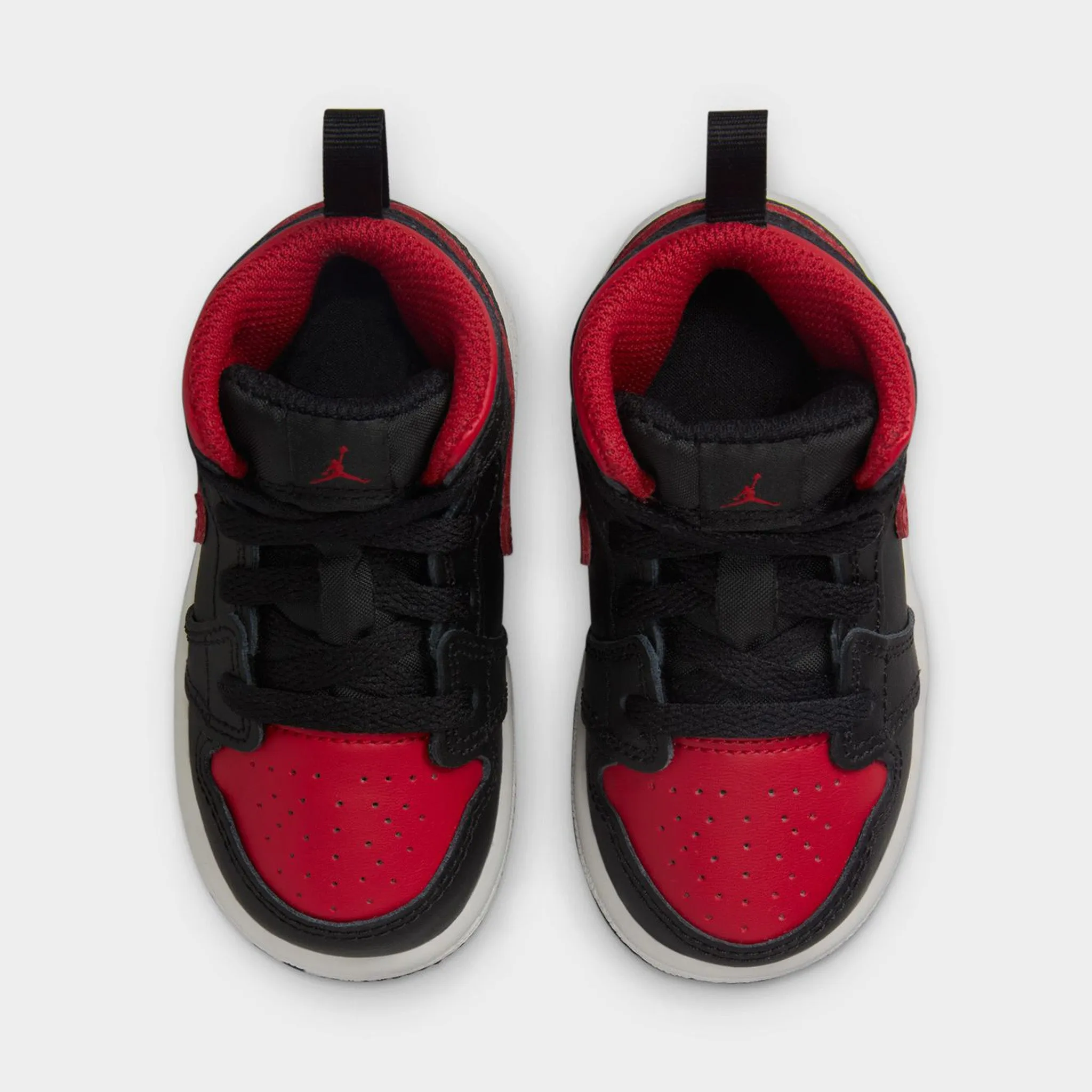 Jordan 1 Mid TD Black / Varsity Red - Summit White rubber Sporty Casual