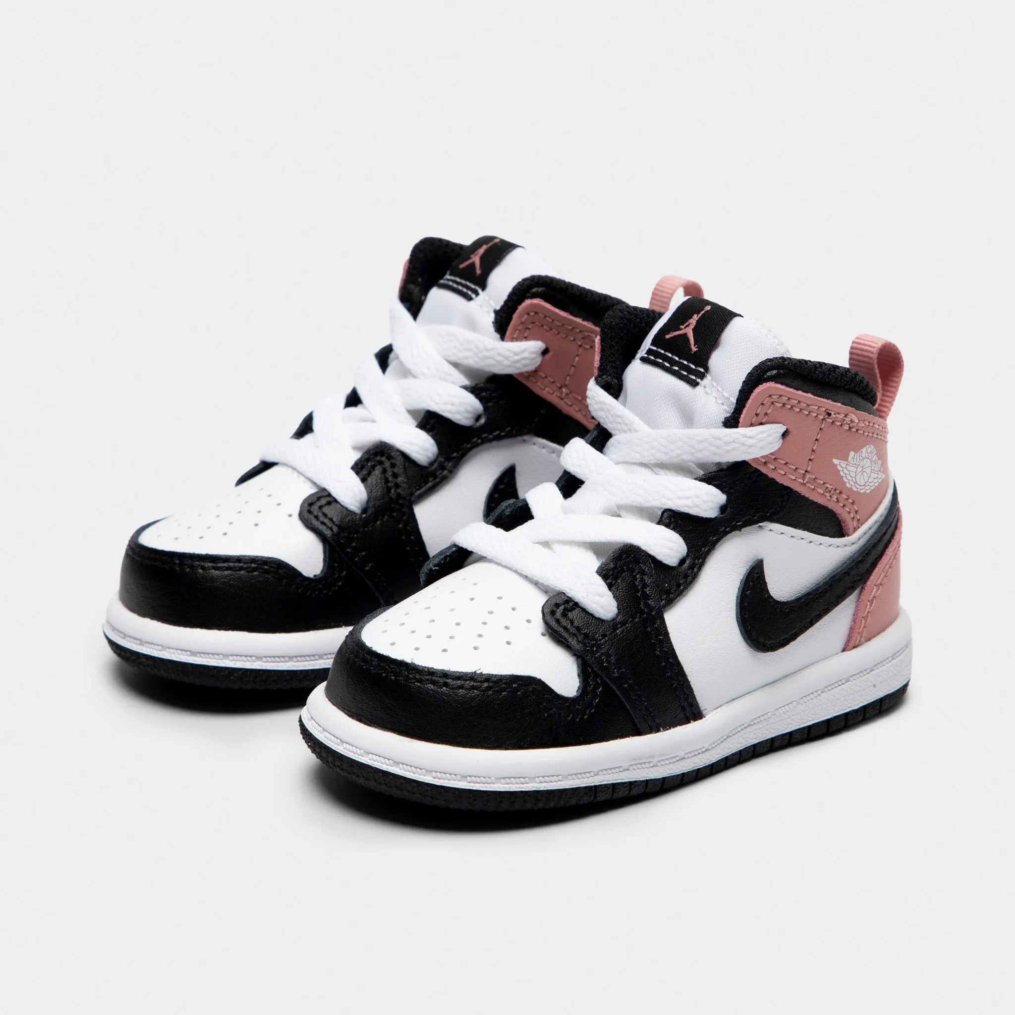 Narrow Fit Jordan 1 Mid TD White / Black - Rust Pink