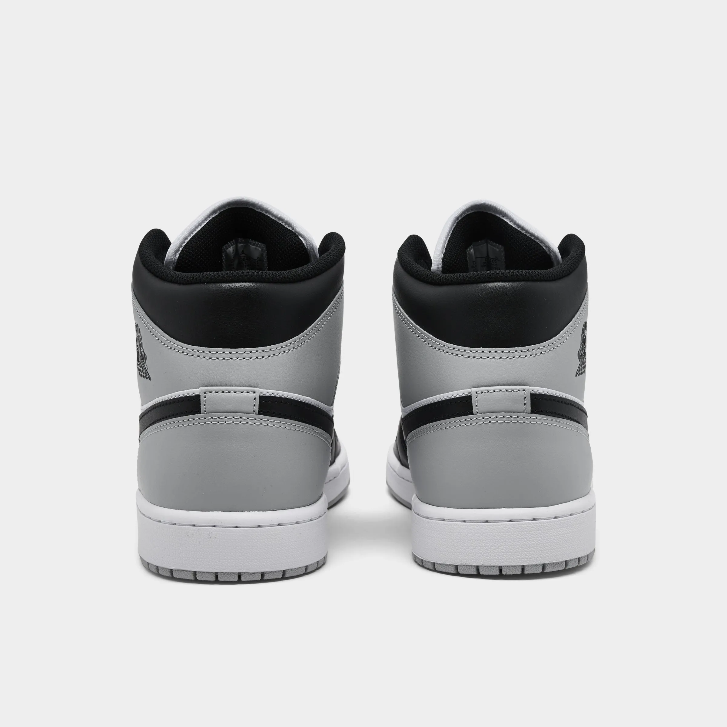 Jordan 1 Mid White / Black - Light Smoke Grey Thermoplastic Heel Cup Impact Reduction