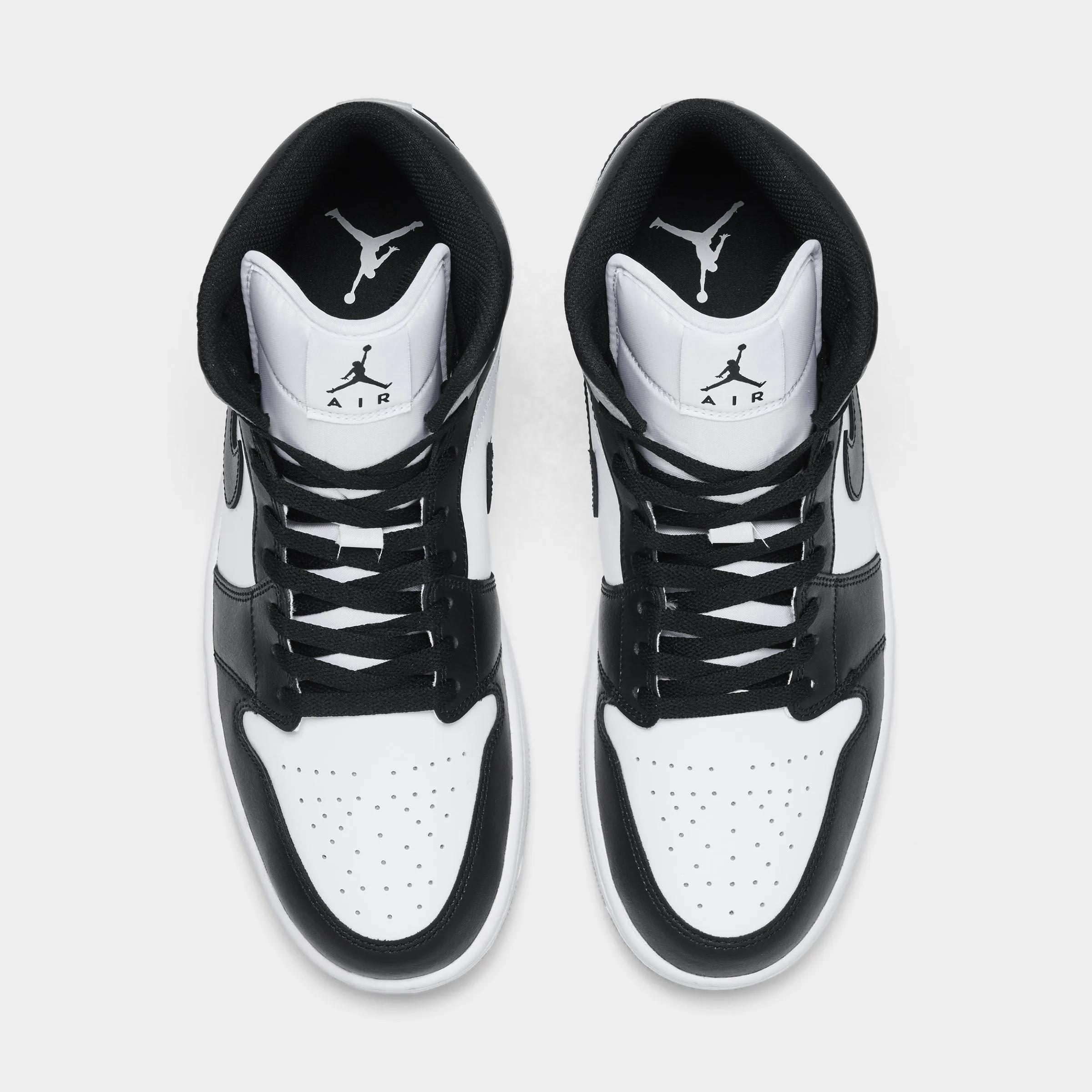 Jordan 1 Mid White / Black - Light Smoke Grey Classic Cut Runner's Choice