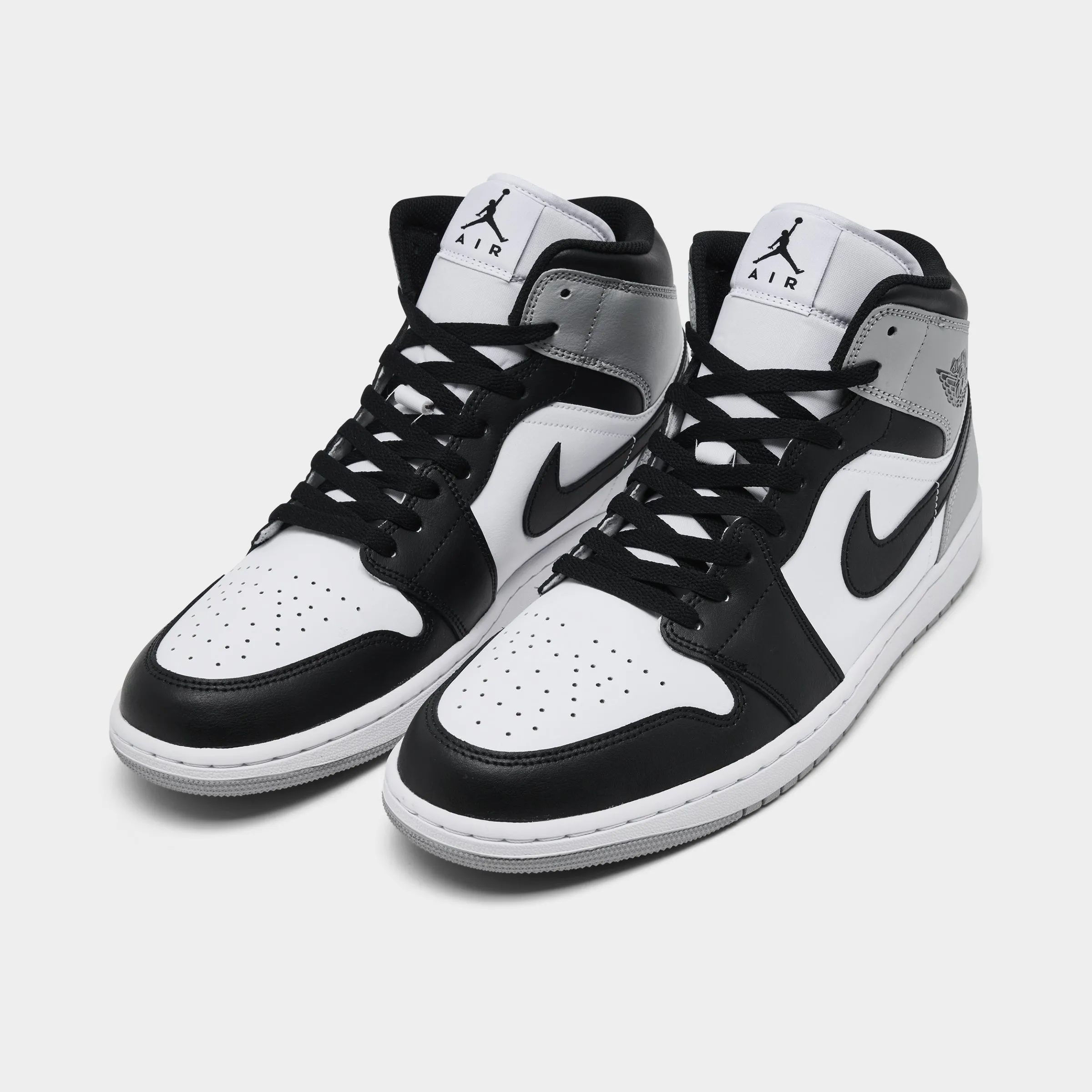 Jordan 1 Mid White / Black - Light Smoke Grey Hero Mode