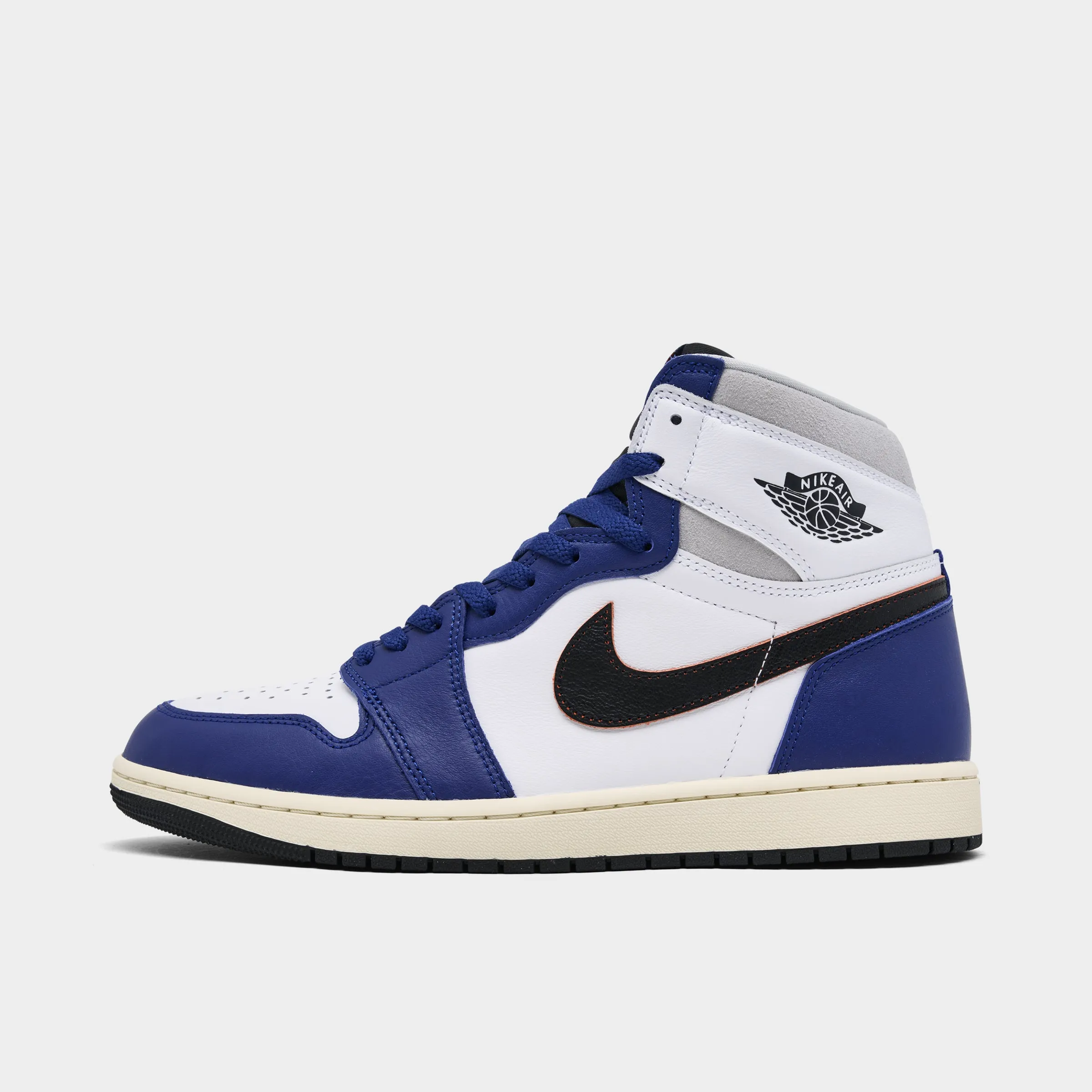Ventilation Channel Construction Reinforced Midfoot Strap Jordan 1 Retro High OG White / Black / Neutral Grey - Deep Royal Blue