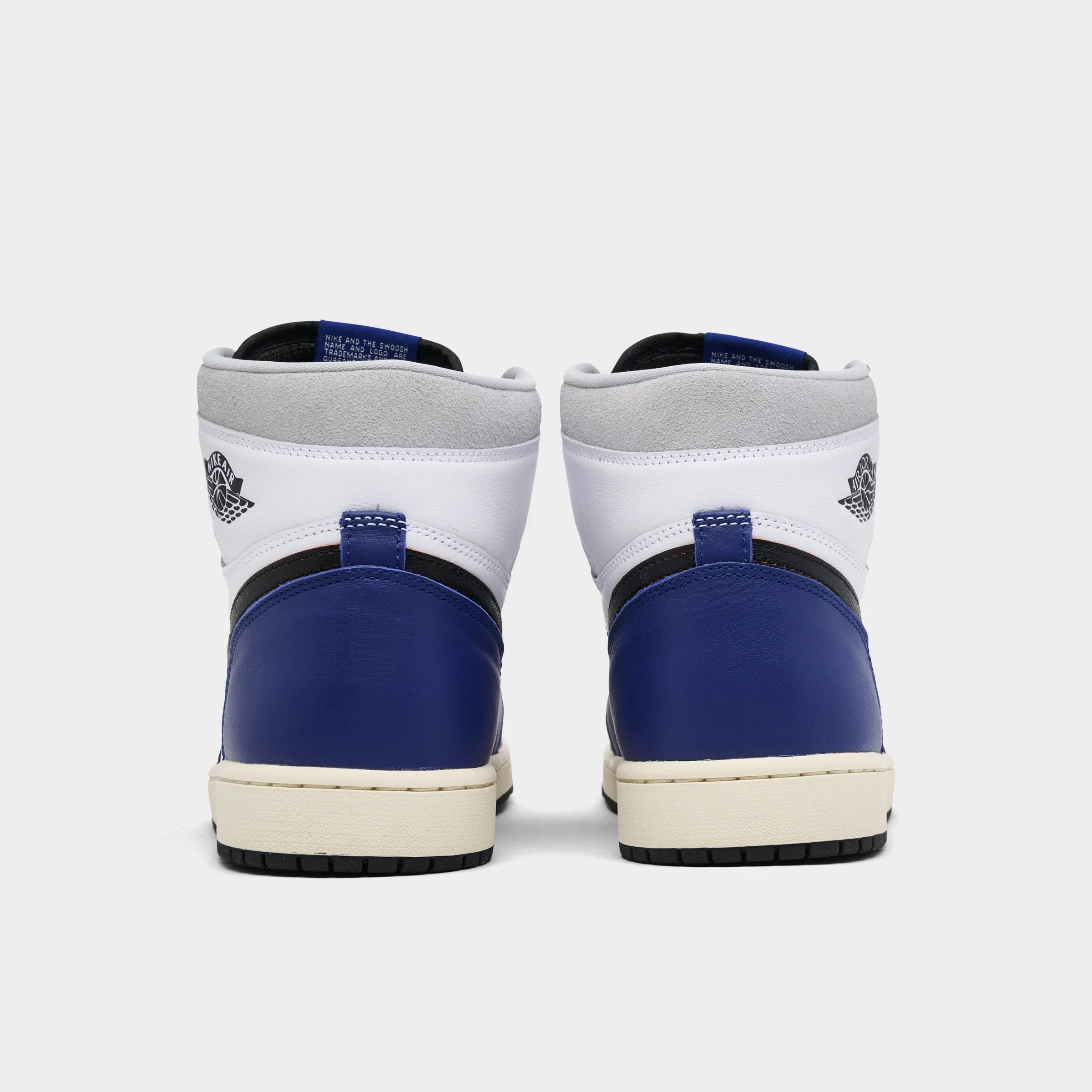 Sneaker Design Outfit Neutral Jordan 1 Retro High OG White / Black / Neutral Grey - Deep Royal Blue