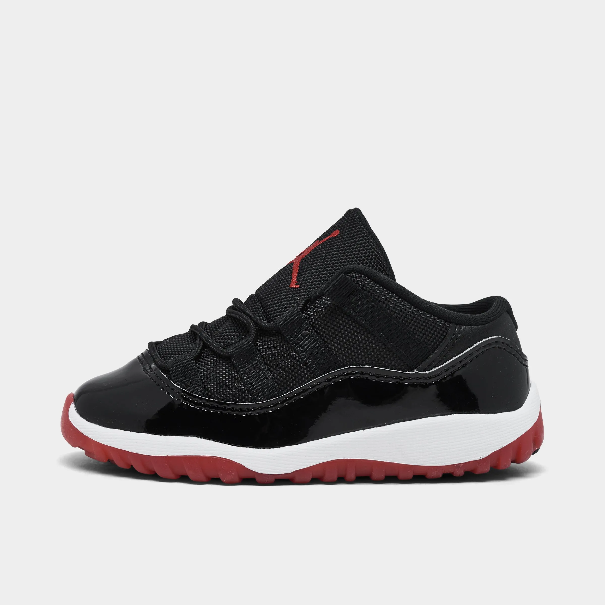Jordan 11 Retro Low TD Black / Varsity Red - White Bendable Heel Counter Impact Ready