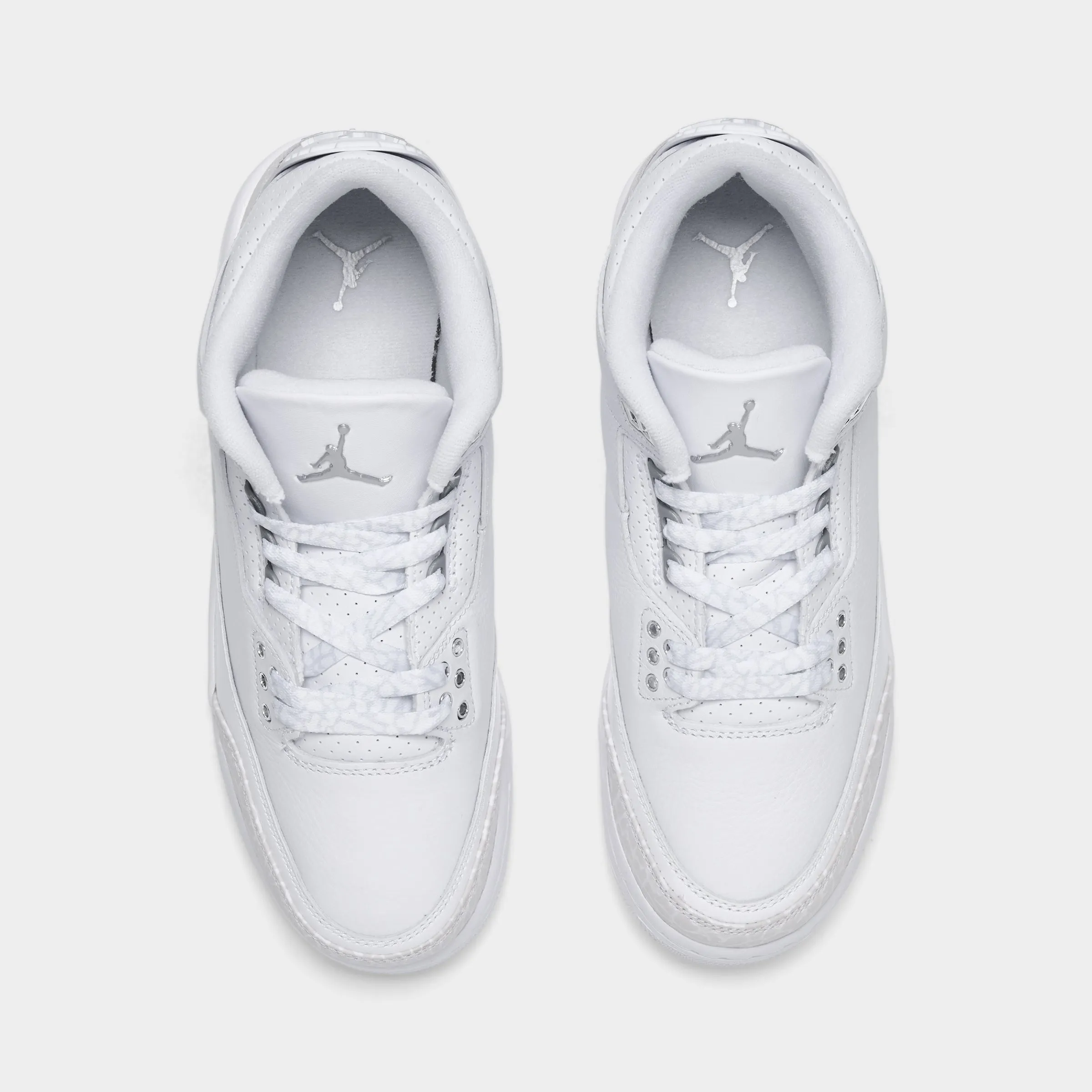 Memory Foam Ankle Support Jordan 3 Retro GS White / Metallic Silver - White