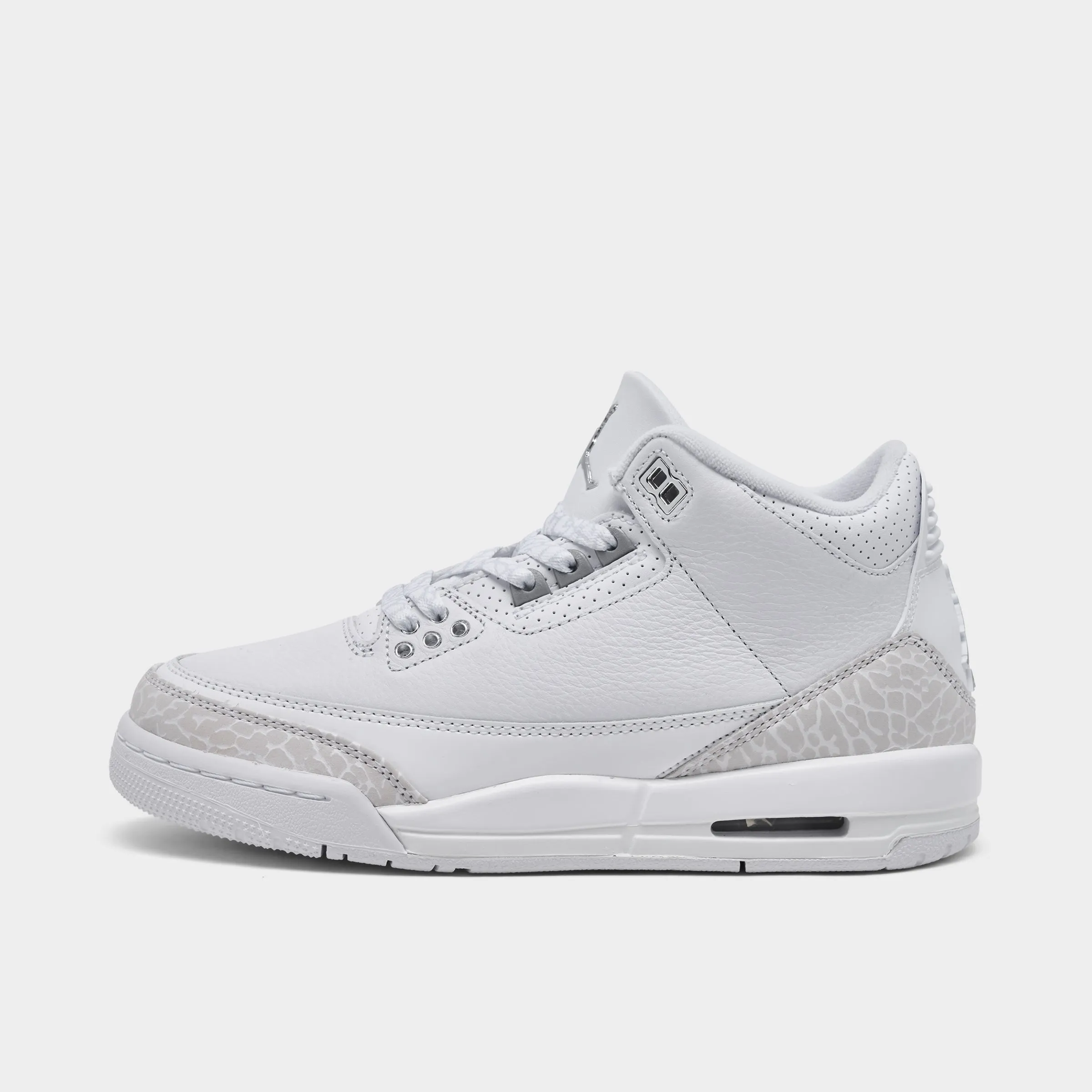 breathable insole Breathable Tongue Design Jordan 3 Retro GS White / Metallic Silver - White
