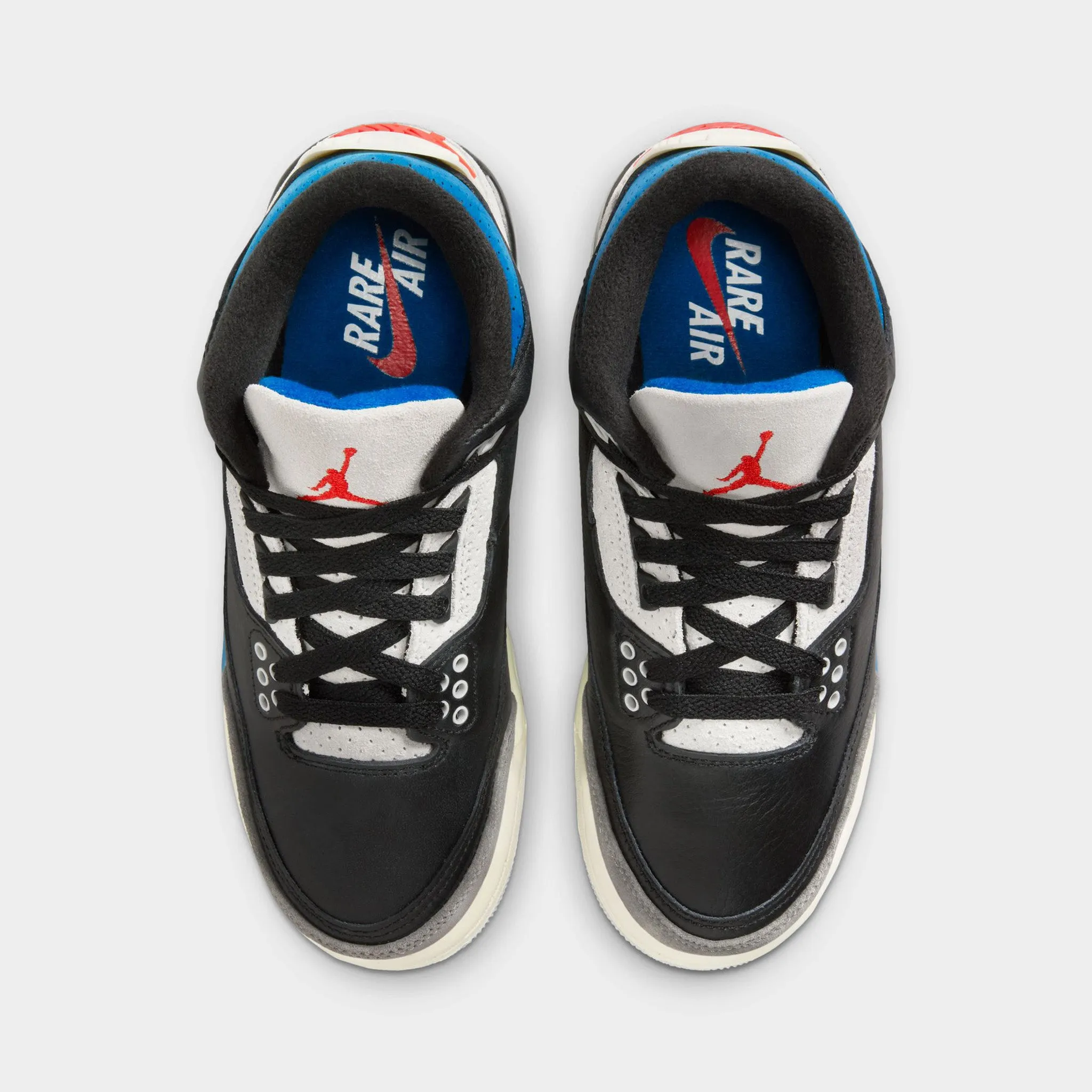LeatherUpper Jordan 3 Retro OG GS Black / Chile Red - Neutral Grey