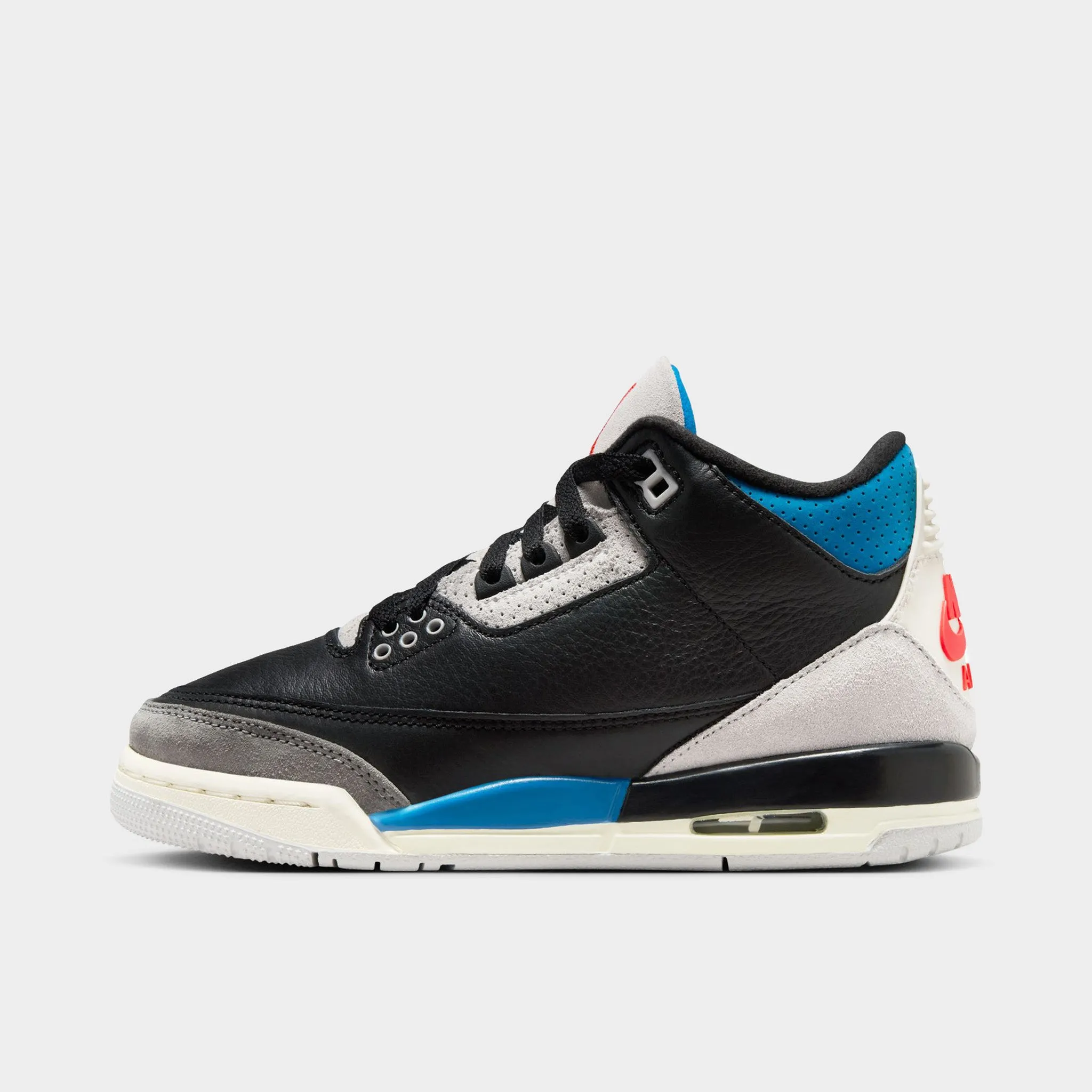 Fit Stability Zone Secure Foot Support Jordan 3 Retro OG GS Black / Chile Red - Neutral Grey