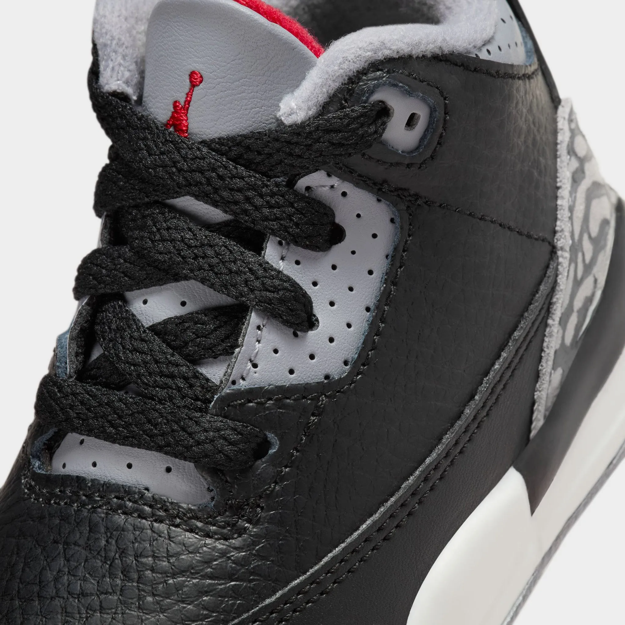 Abrasion Resistant Outsole Jordan 3 Retro TD  Black / Fire Red - Cement Grey