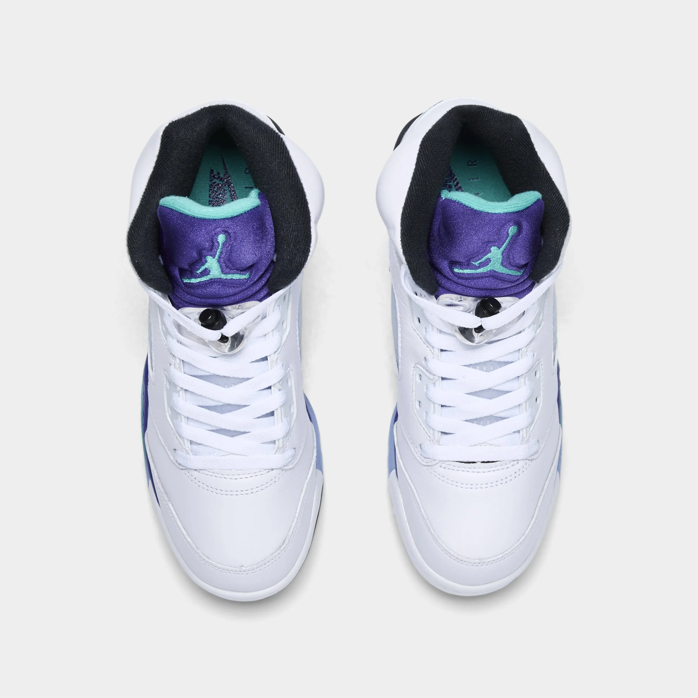 Speed Focus Rubberized Finish Jordan 5 Retro OG GS White / New Emerald - Grape Ice