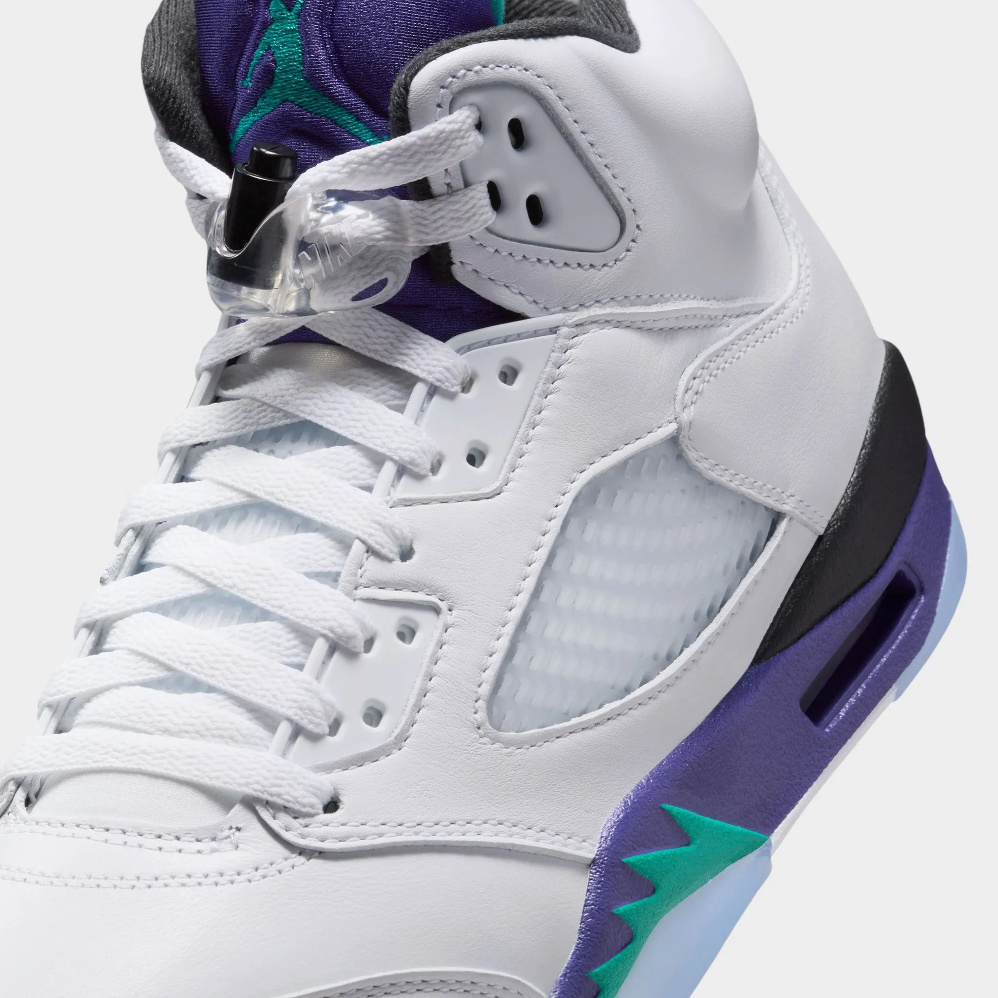 Multi Layer Midsole Tech Comfortable ankle Jordan 5 Retro OG White / New Emerald - Grape Ice