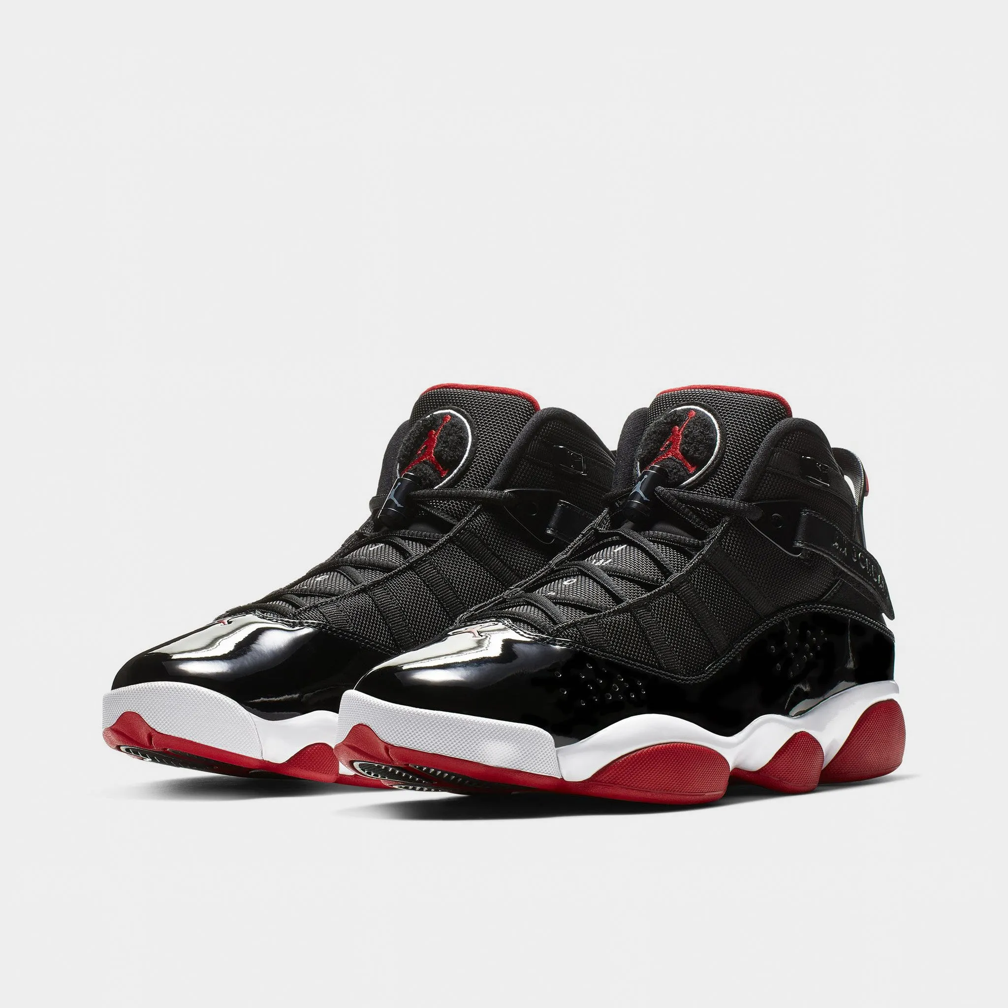 Active Play Style Streamlined Jordan 6 Rings Black / Varsity Red - White