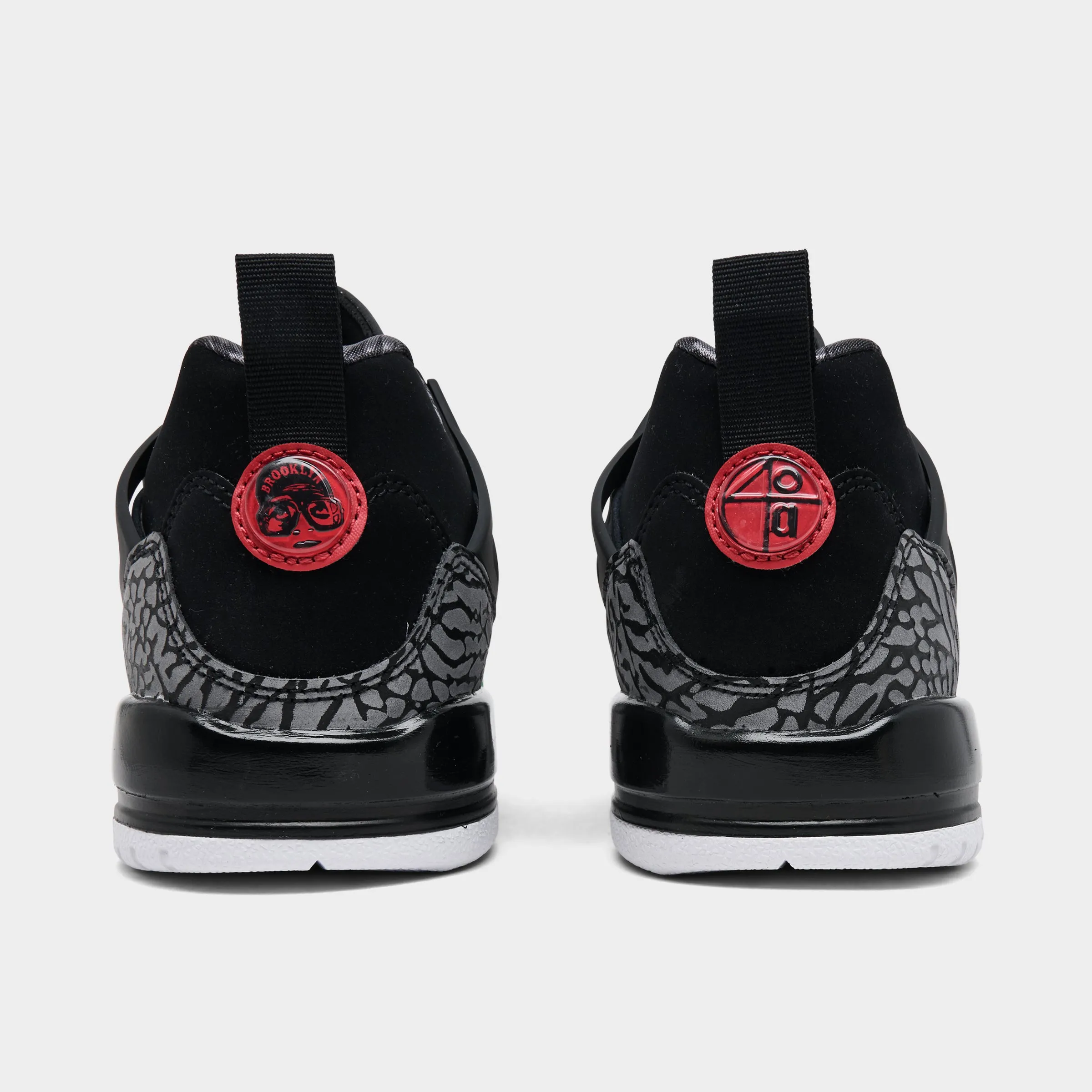 Jordan Spizike Low GS Black / Varsity Red - Classic Green Tensile Reinforced Eyelets