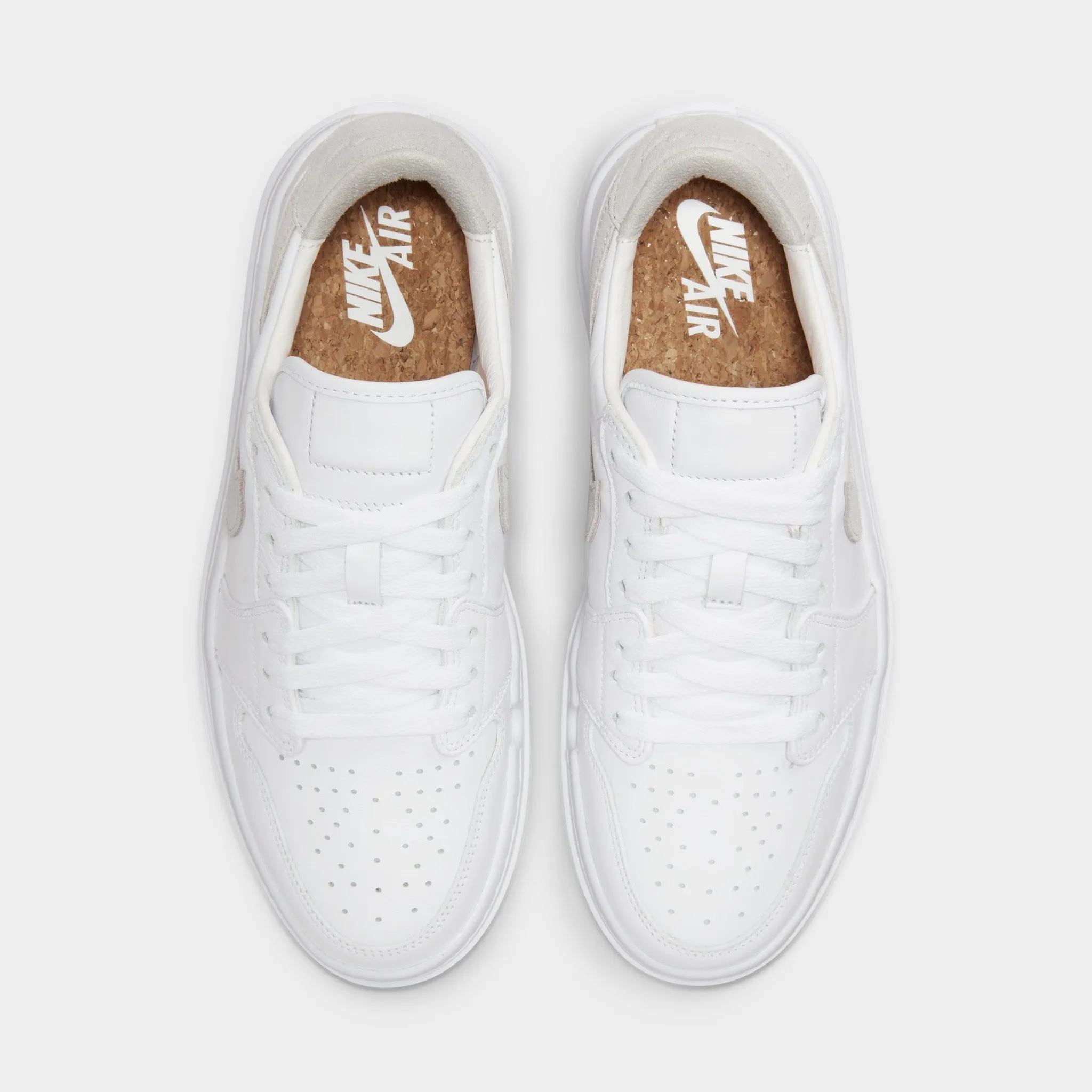 Jordan Women's 1 Elevate Low White / Neutral Grey - White Padded Tongue Light Dunk