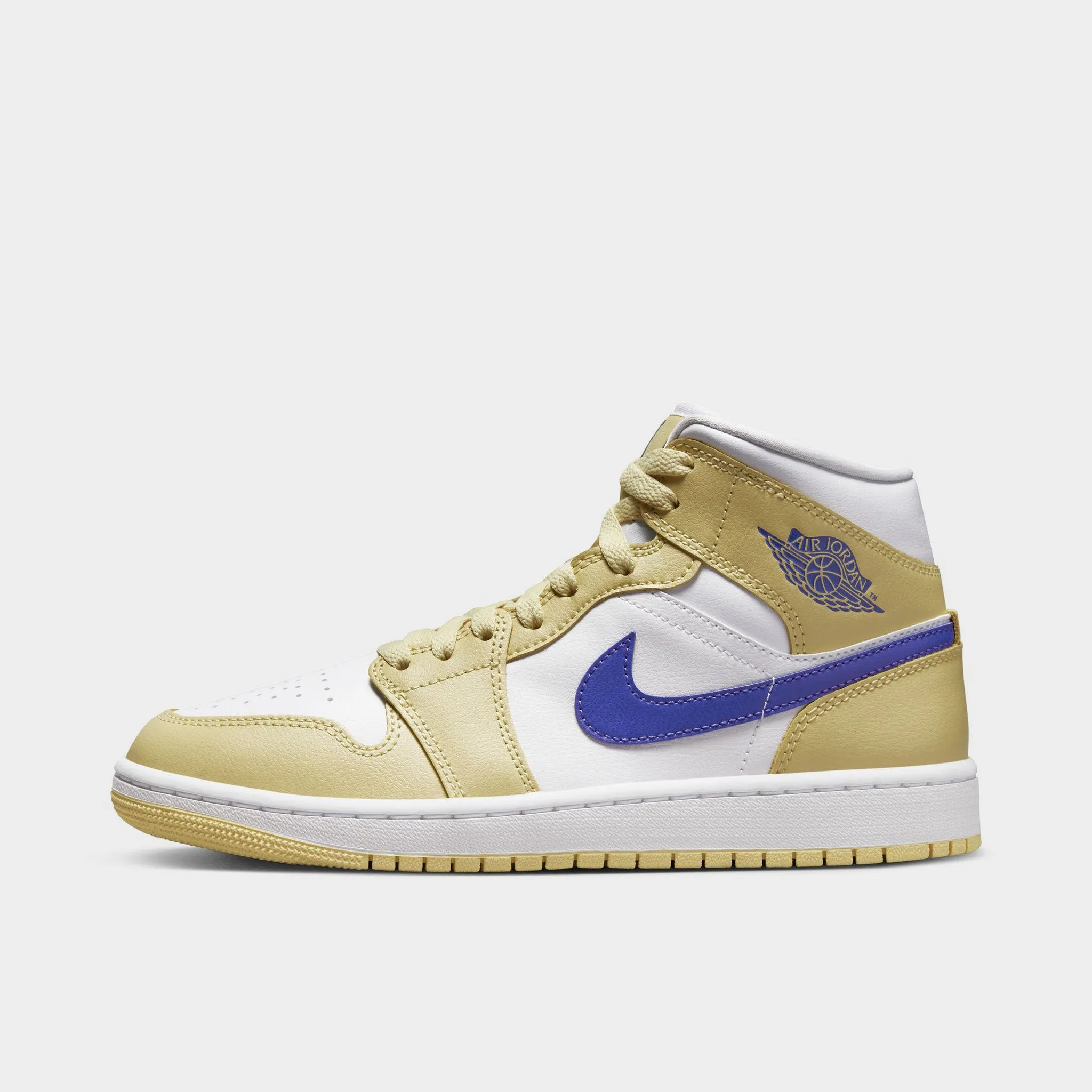 Jordan Women's 1 Mid Lemon Wash / White - Lapis Asymmetrical Collar Padding Team Player