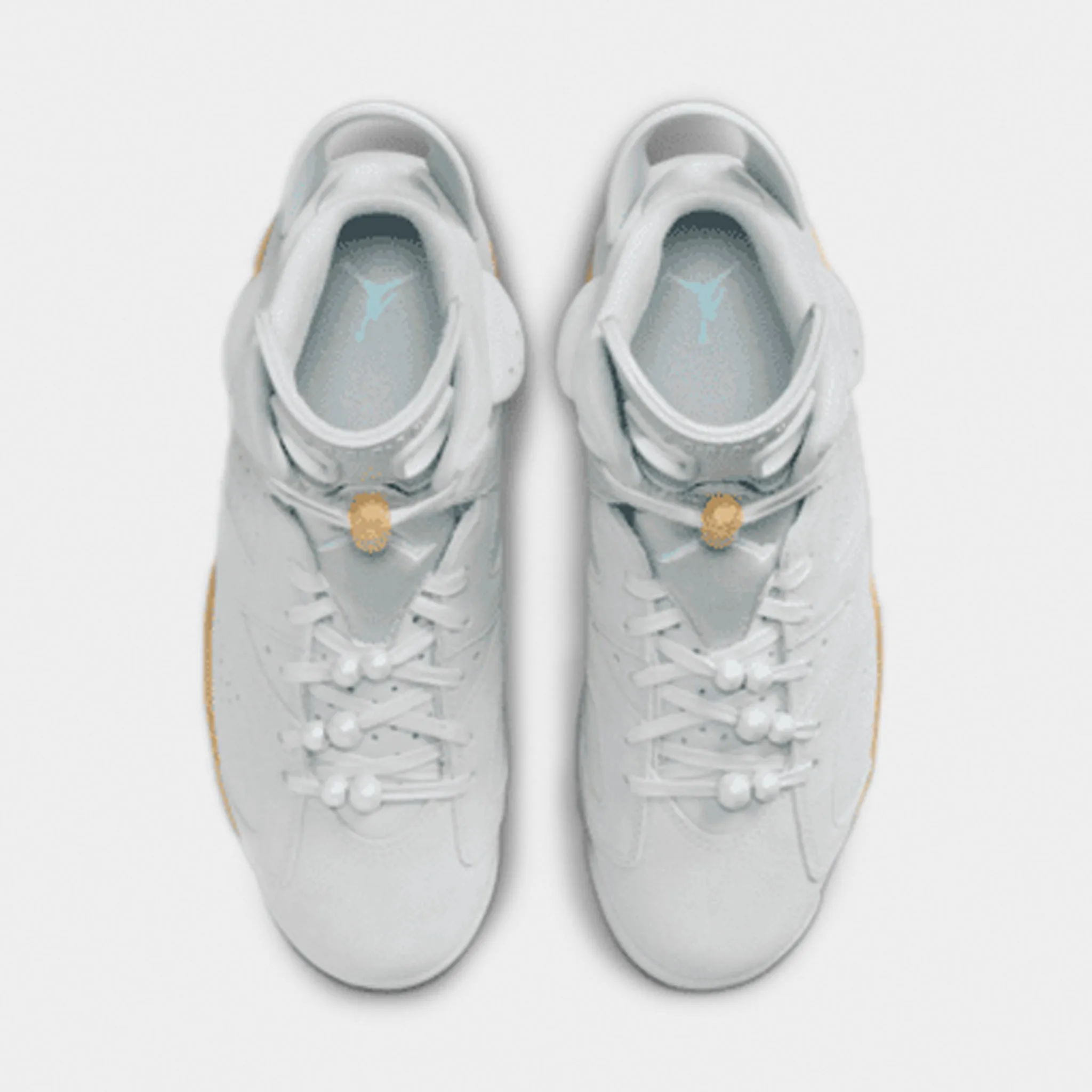 Ventilation Channel Tech Jordan Women's 6 Retro Pure Platinum / Metallic Gold - Coconut Milk