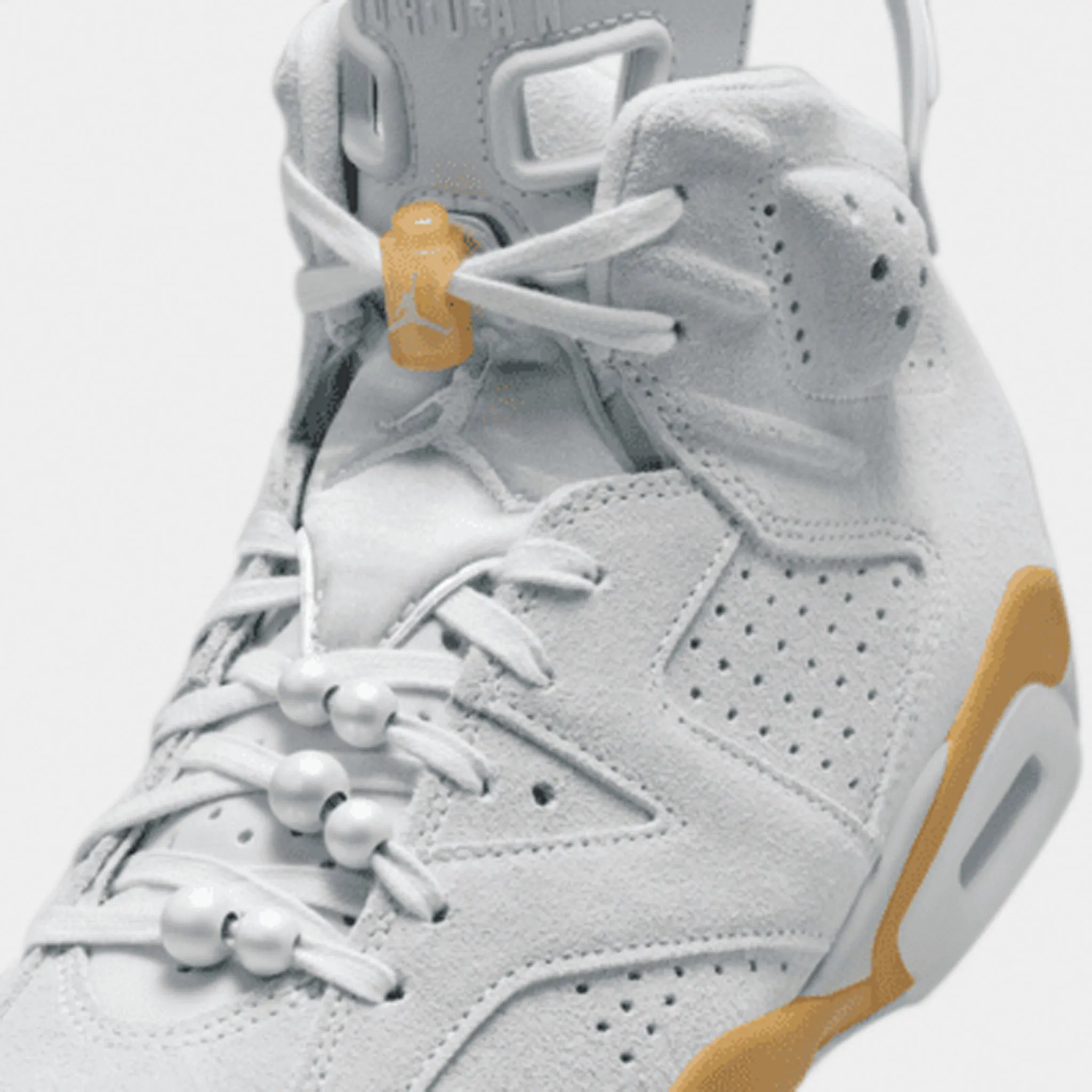 Jordan Women's 6 Retro Pure Platinum / Metallic Gold - Coconut Milk Soft Footbed