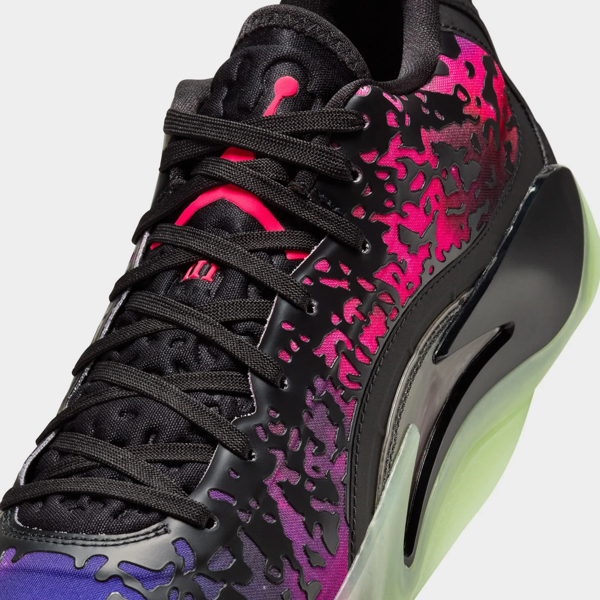 Jordan Zion 3 Black / Solar Red - Vivid Purple Durable Lacing Streamlined Style