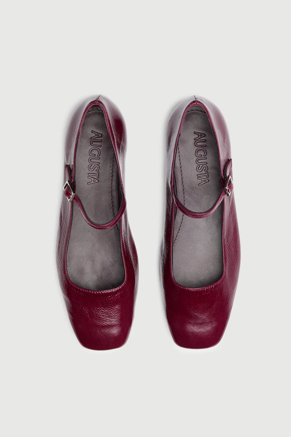 Julieta Mary Janes in Burgundy Patent Leather Anti Wrinkle