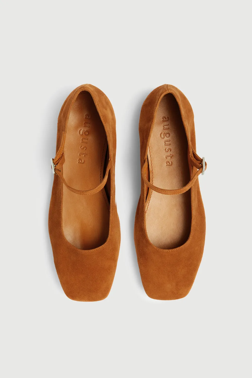 Abrasion resistant Comfortable Collar Julieta Mary Janes in Caramel Suede
