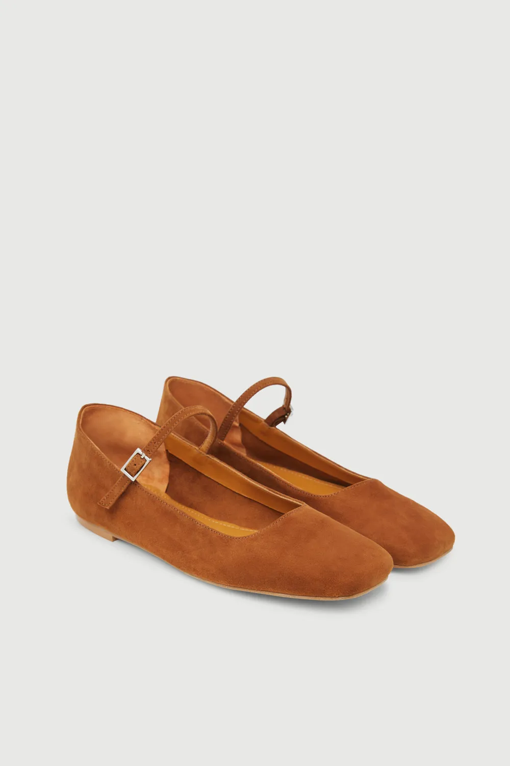 Versatile Cold   Resistant Julieta Mary Janes in Caramel Suede