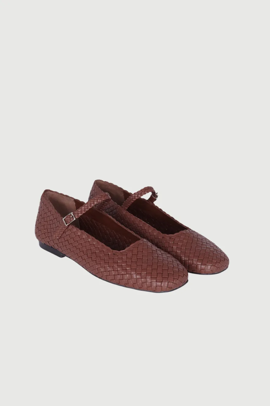 Easycare Julieta Mary Janes in Chocolate Braided Leather