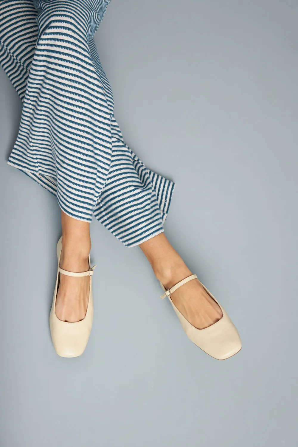 Julieta Mary Janes in Ivory Leather Adaptive