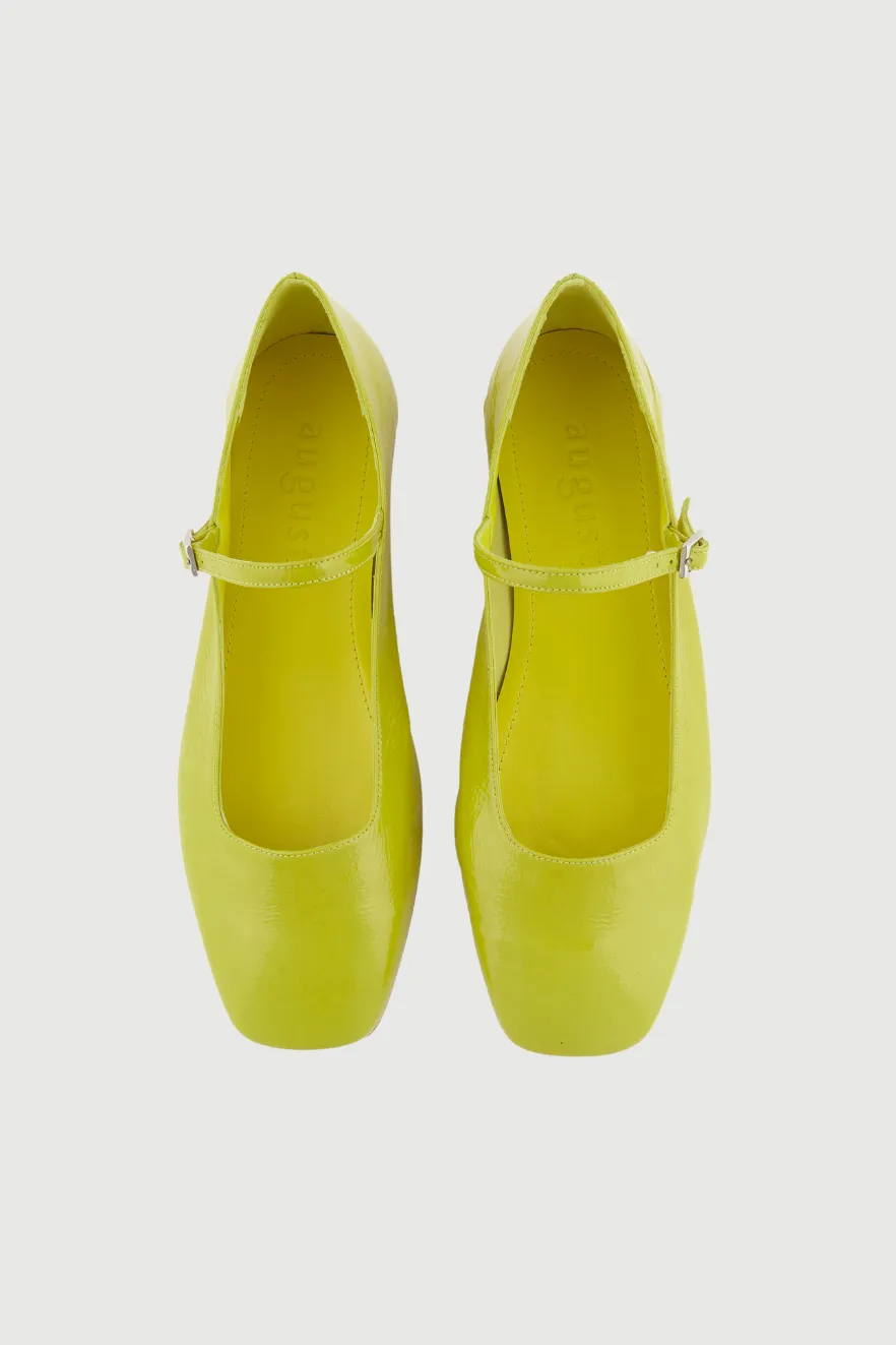 Heat   Resistant portable Julieta Mary Janes in Lime-coloured Patent Leather