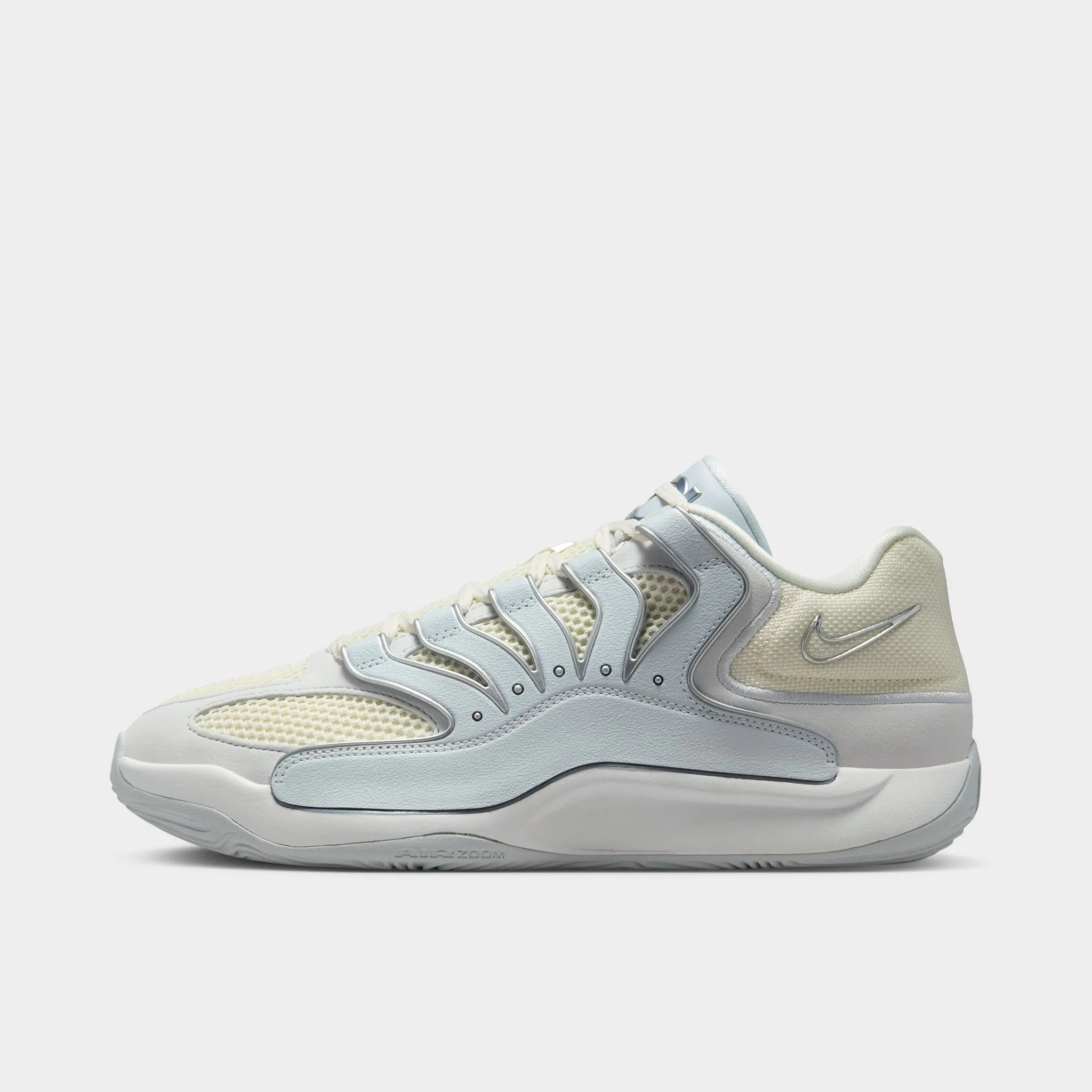 Nike KD18 Pure Platinum / Wolf Grey - Summit White Ventilation Channel Construction Reinforced Heel Collar