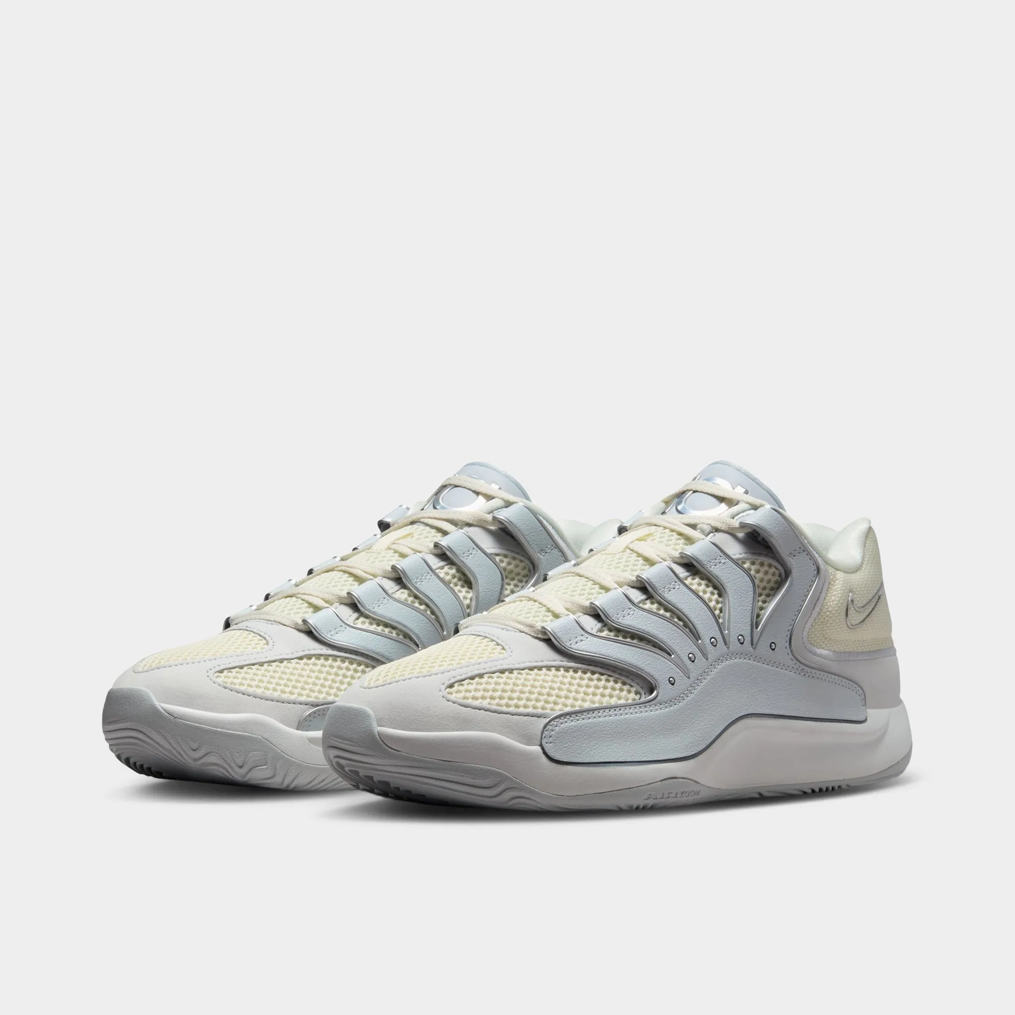 Nike KD18 Pure Platinum / Wolf Grey - Summit White reinforced construction