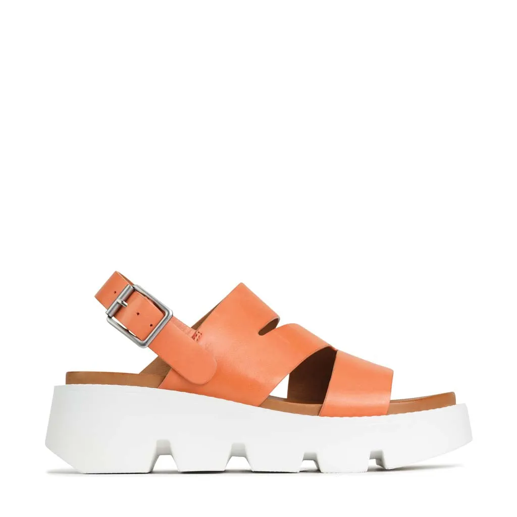 Print Fun KAILI LEATHER PLATFORM WEDGE SANDALS