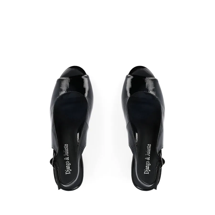 Flat Design Simple Style KIANNA - BLACK PATENT LEATHER