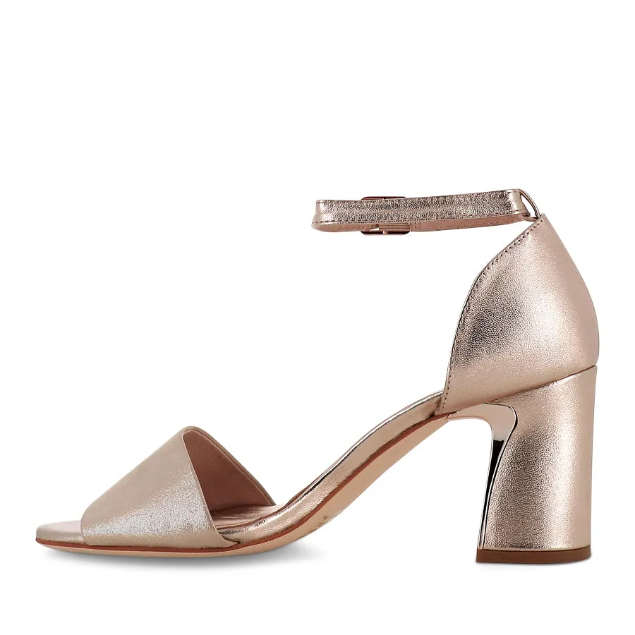 KIYA - NUDE ROSE GOLD SHIMMER LEATHER Toe box