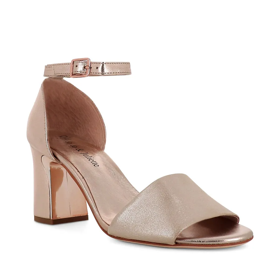 KIYA - NUDE ROSE GOLD SHIMMER LEATHER Practical Fit Breathable Material